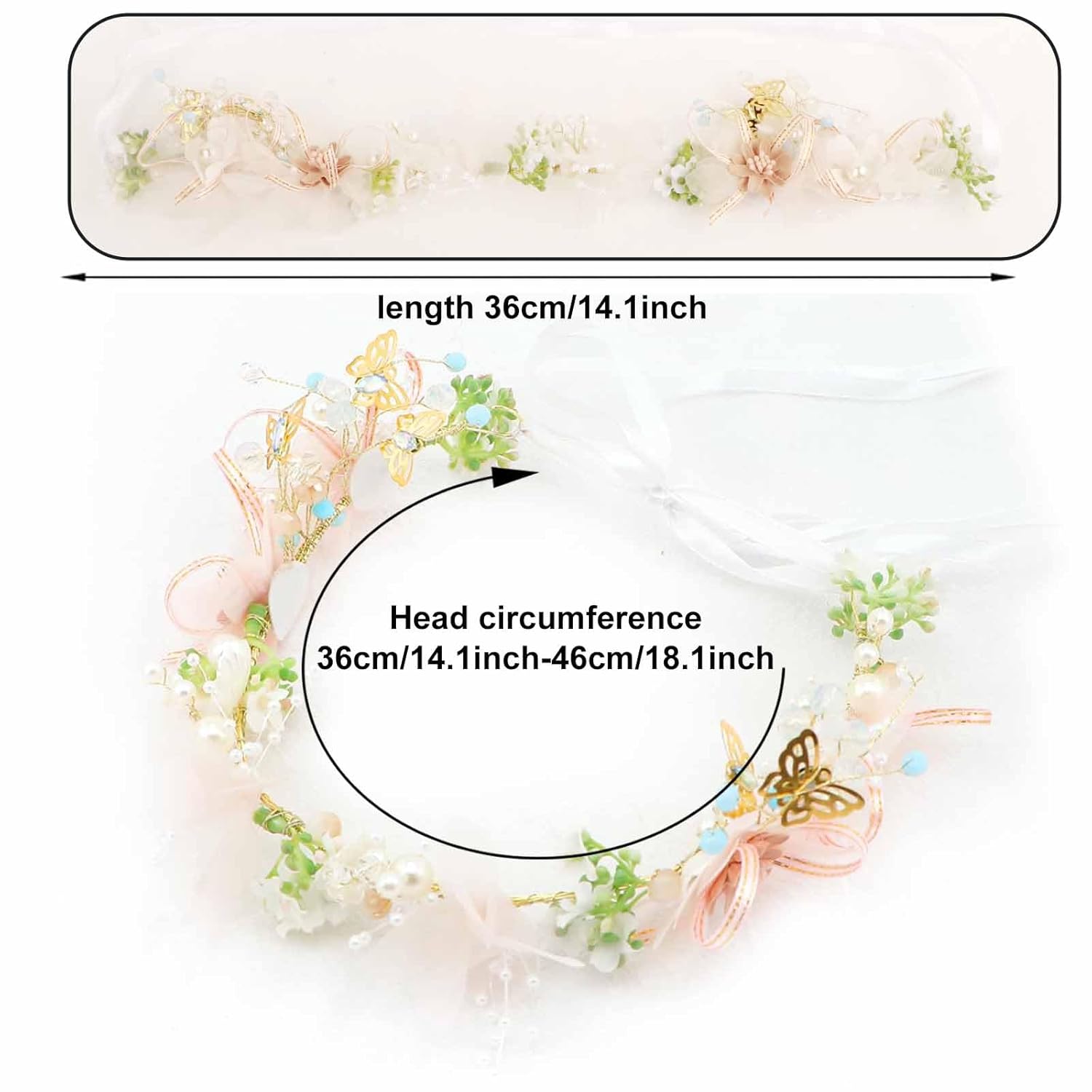 Ever Fairy Princess Flower Crystal Headpiece Pink