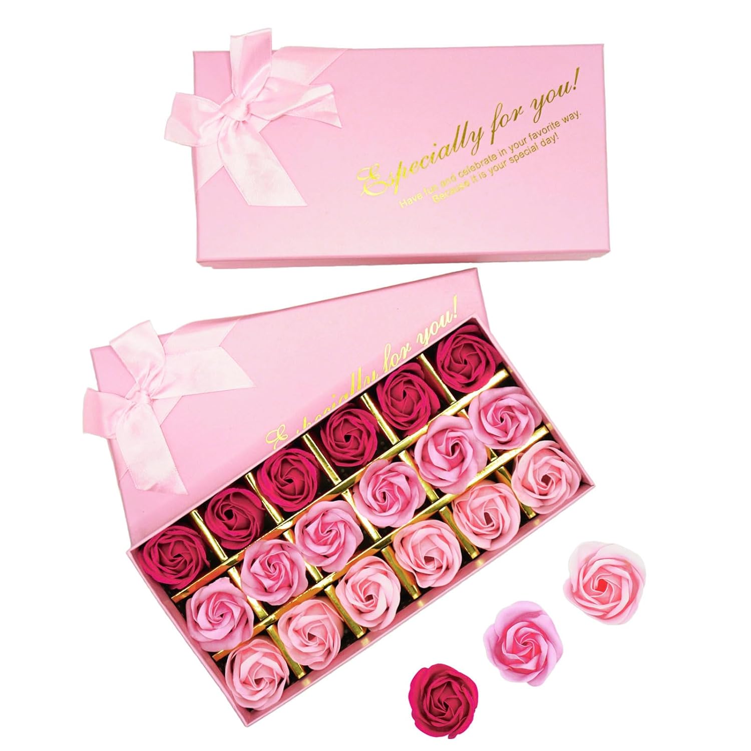 36 PCS Pink Rose Scented Bath Soap Set for Her