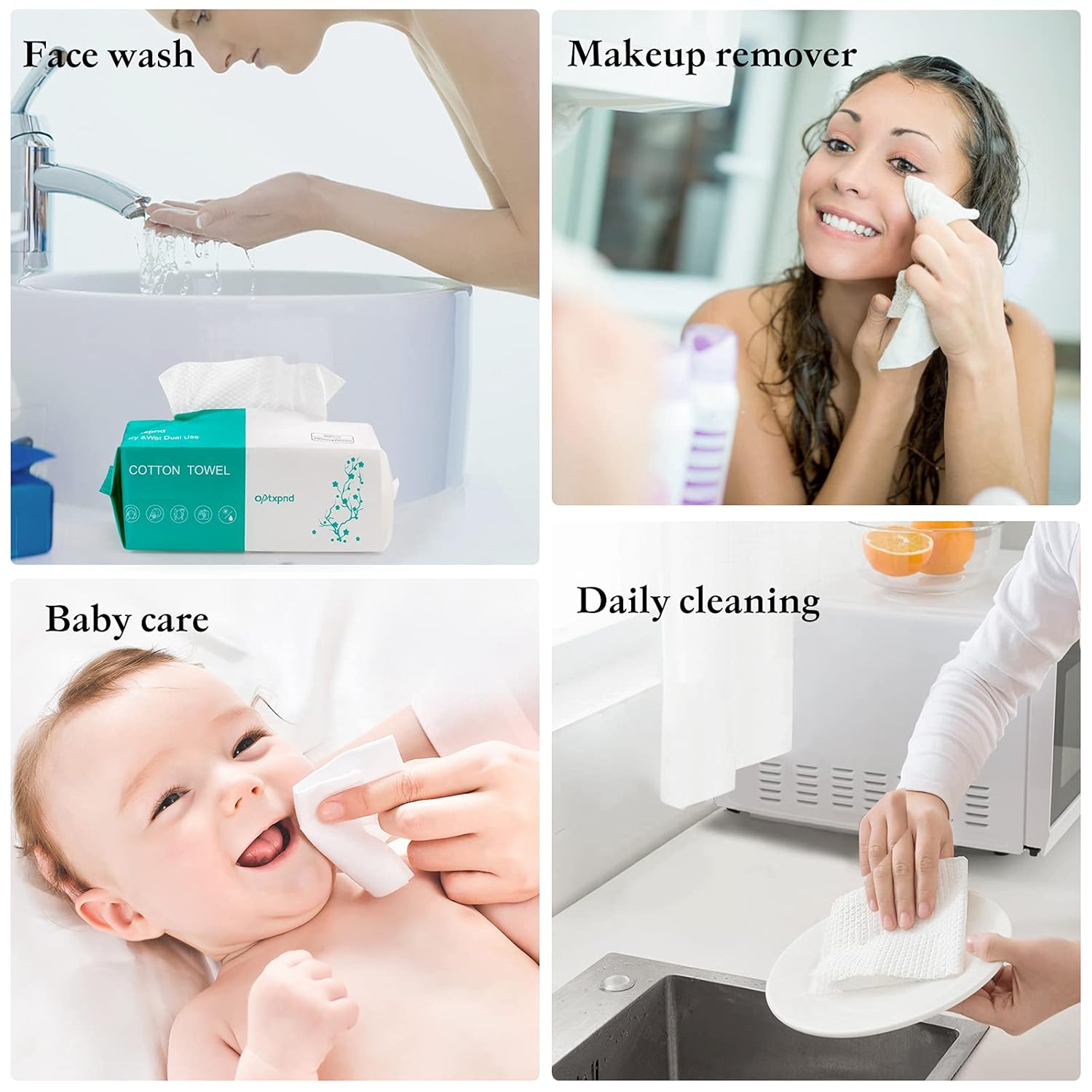 Upgraded Disposable Face Cloths 2 Pack - Thick Soft for Sensitive Skin