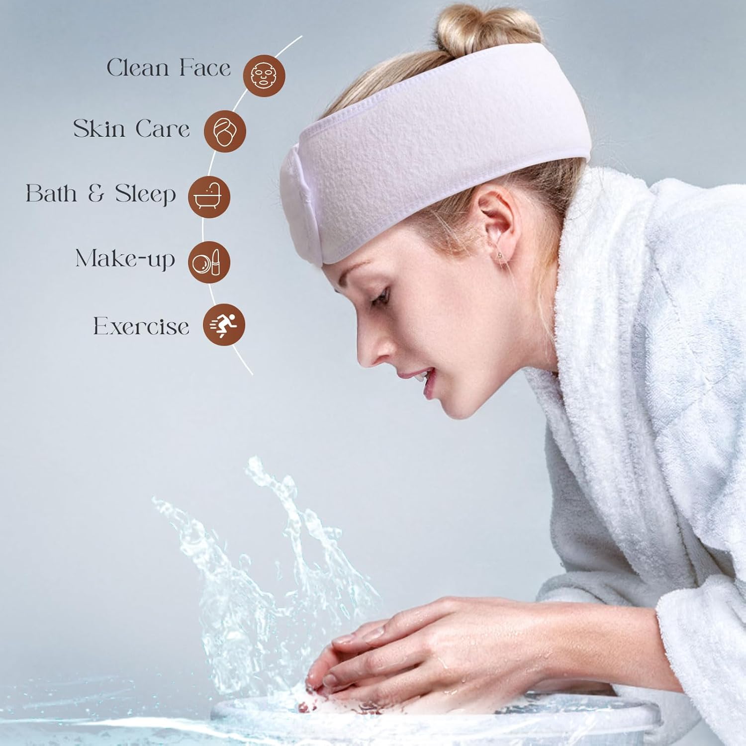 20 Pack Spa Facial Headband for Face Wash Makeup