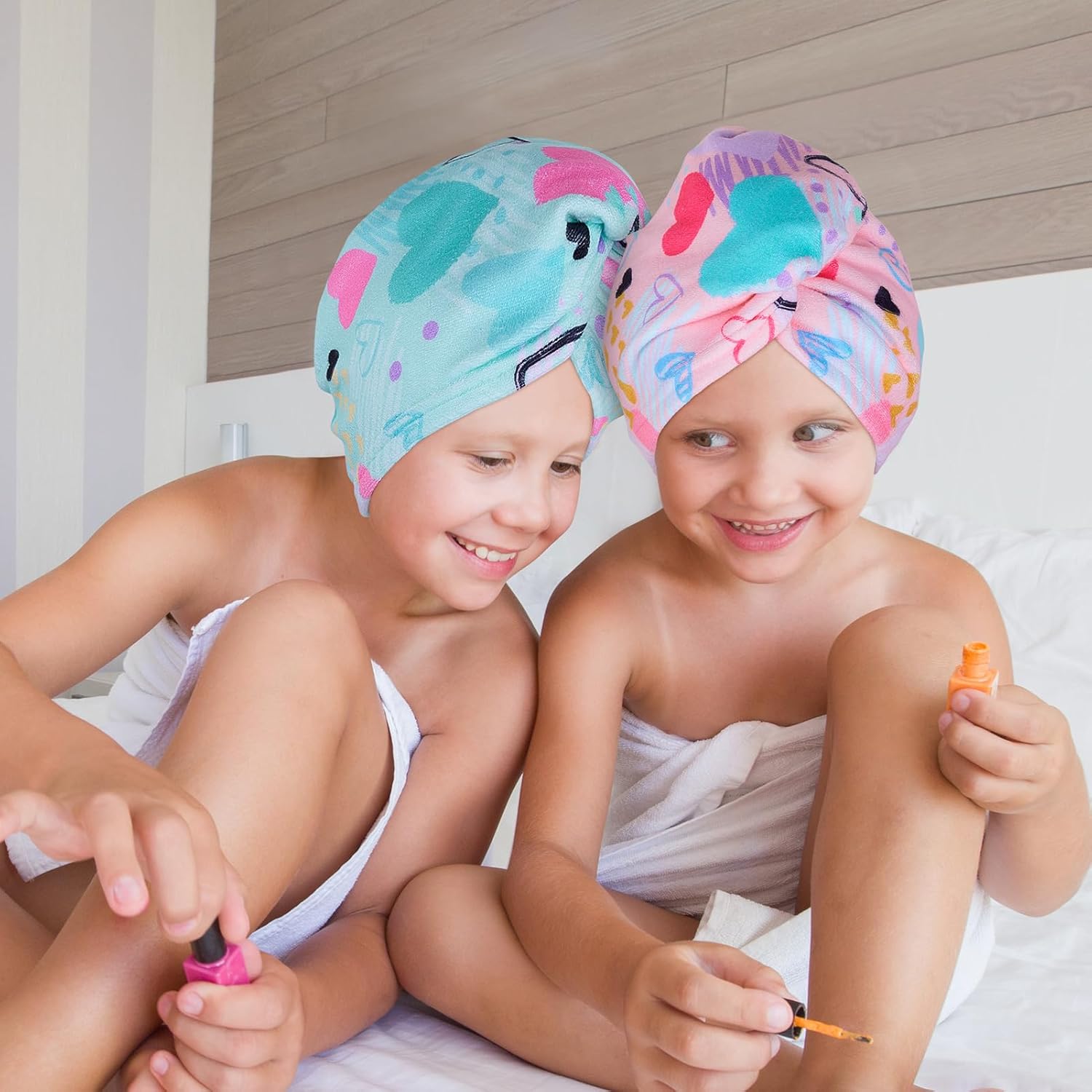FIOBEE Microfiber Hair Towel Wrap for Kids and Girls