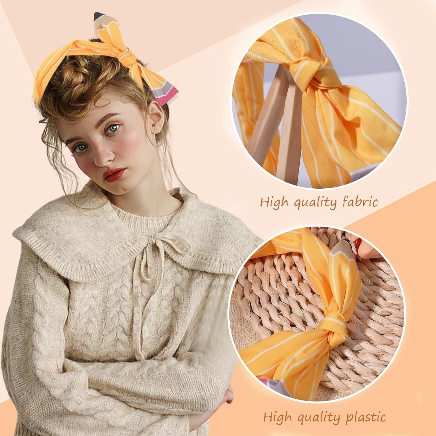 XEININVU Yellow Pencil Headband for Women