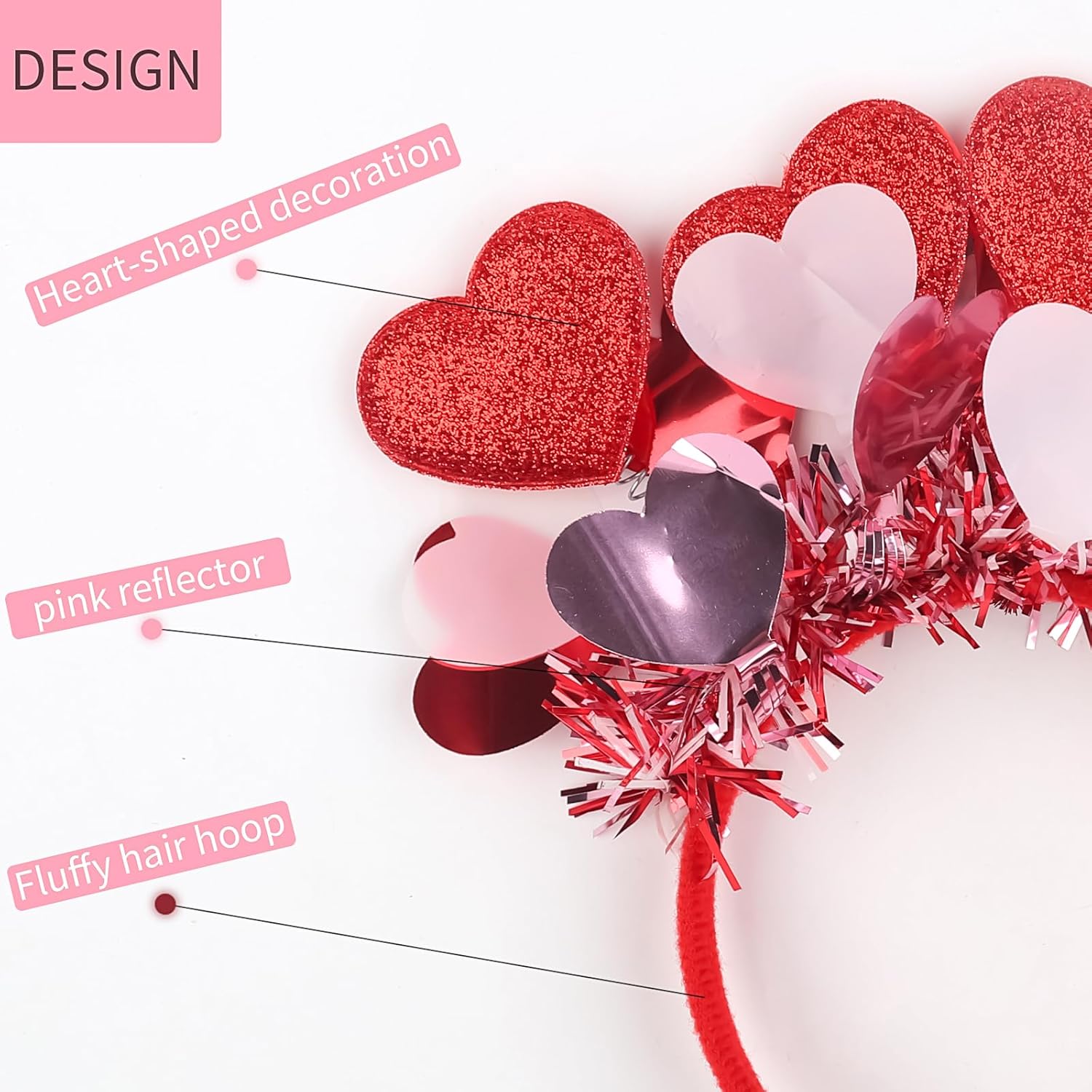 Valentines Heart Headband for Women and Kids