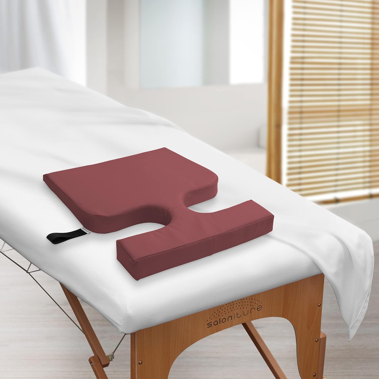 Saloniture Womens Comfort Cushion - Massage Table Wedge Bolster Pillow Burgundy 1