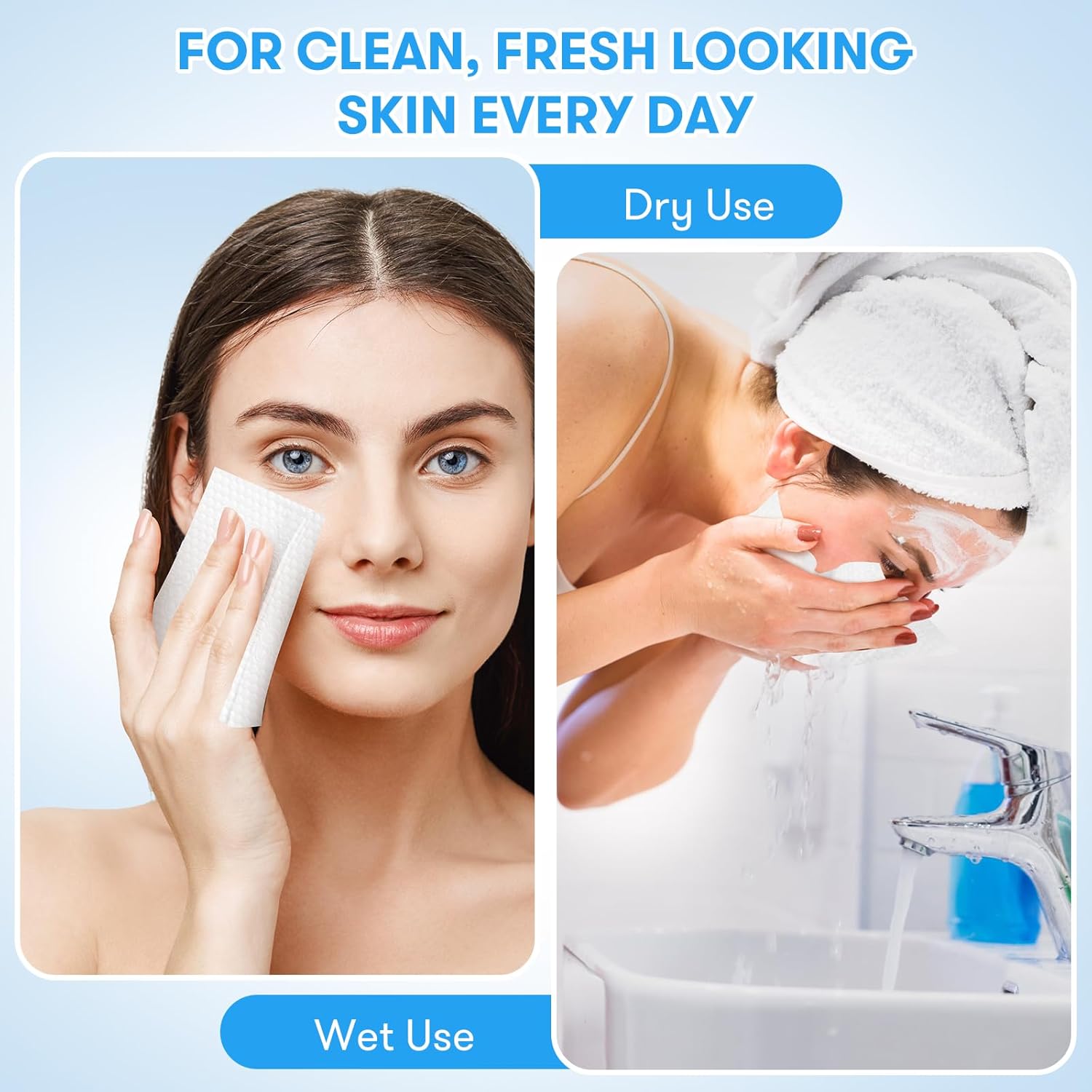 Beauntangly XL Biodegradable Face Towel 50 Ct