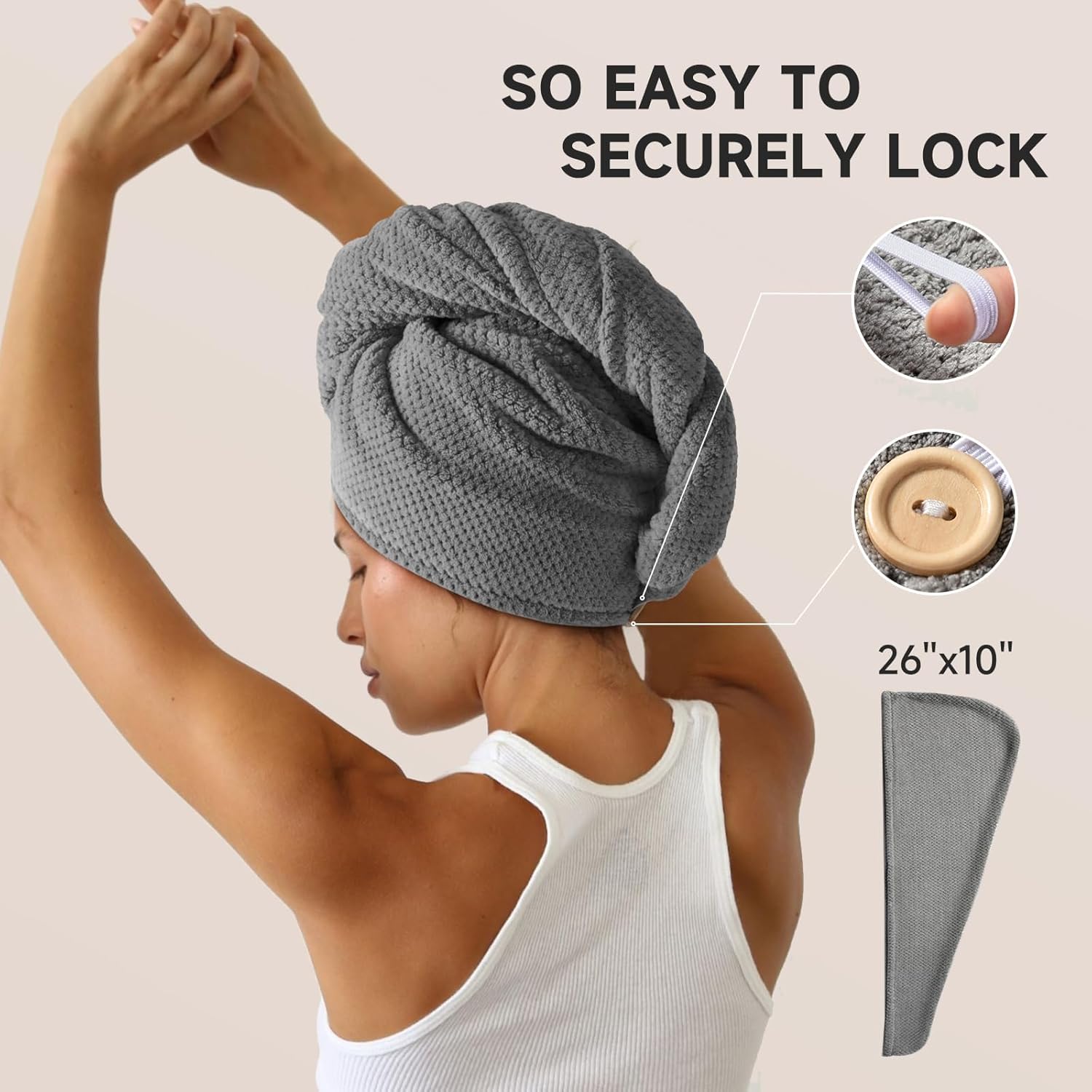 Umisleep 3 Pack Microfiber Hair Towel Wrap for Curly Hair
