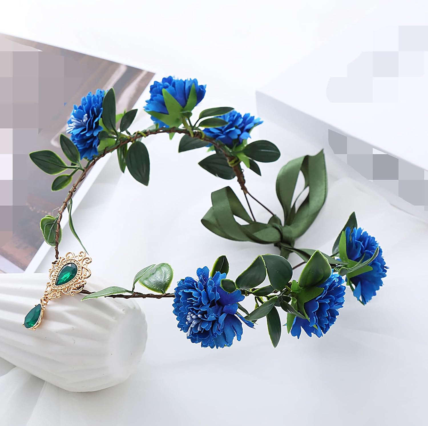 Vivivalue Blue Elf Crown Headpiece for Women Girls