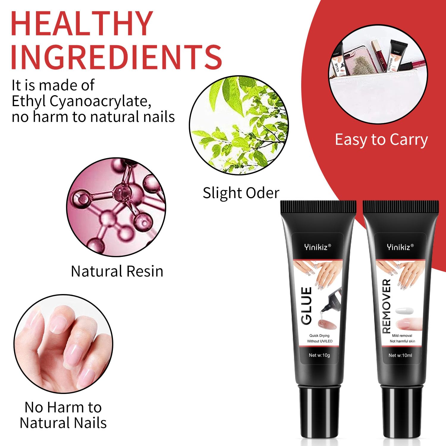 Wumawu Nail Glue Gel with Remover 10g 10ml Set