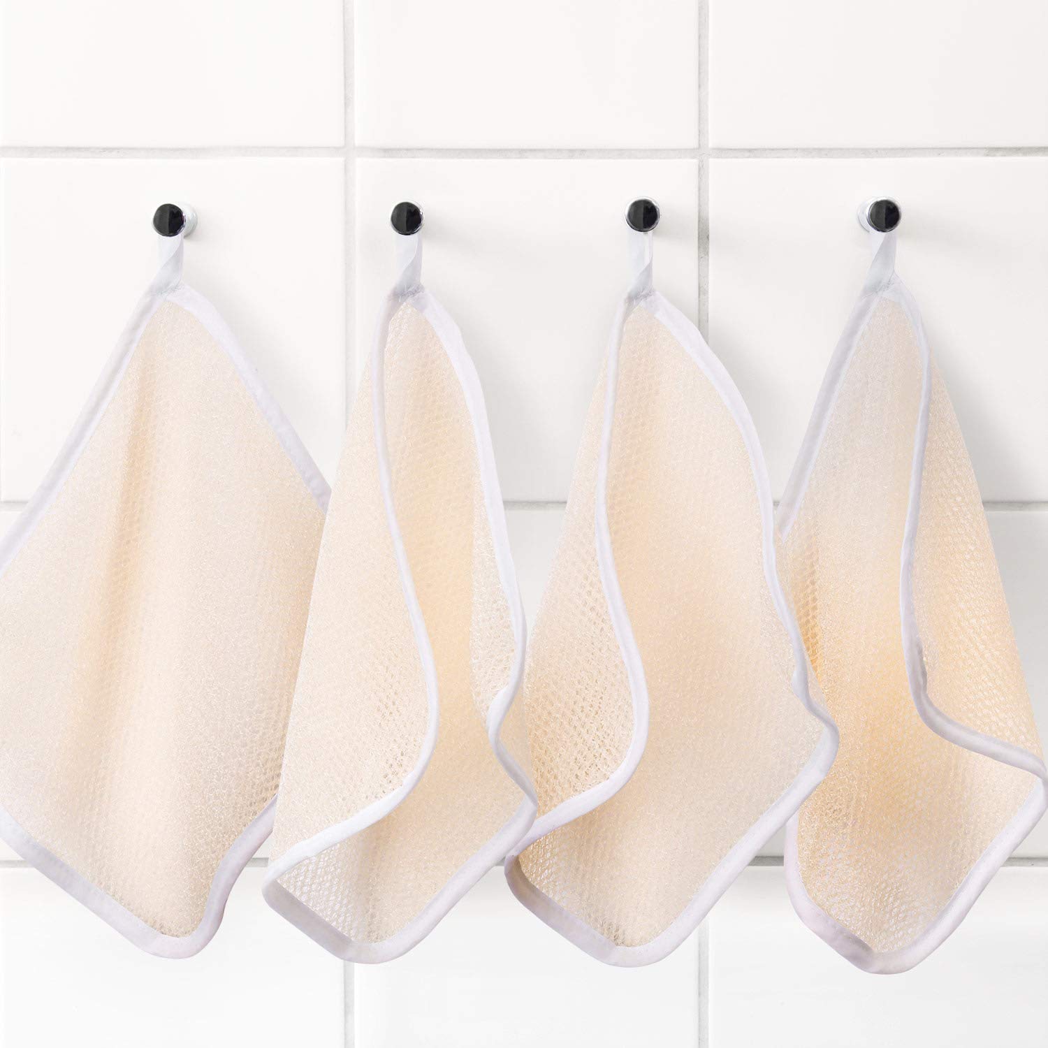 Tatuo 5 Pcs Exfoliating Scrub Wash Cloths for Face and Body