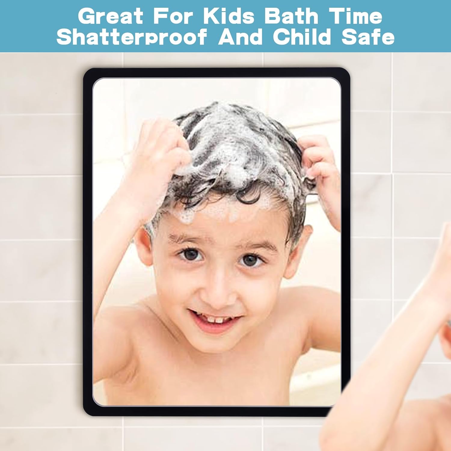 YoHumk Fog Free Shower Mirror 9x7 Inch Rectangular Black Frame