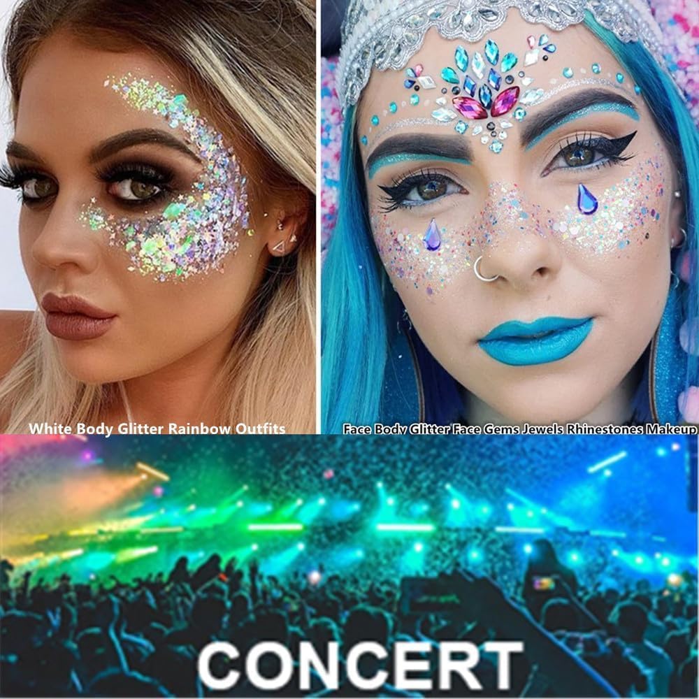 Go Ho 2PCS Fairy White Body Glitter Gel