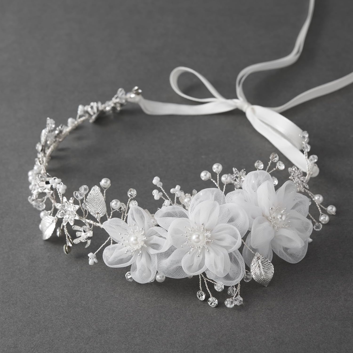 SWEETV Silver Rhinestone Wedding Headband for Bride
