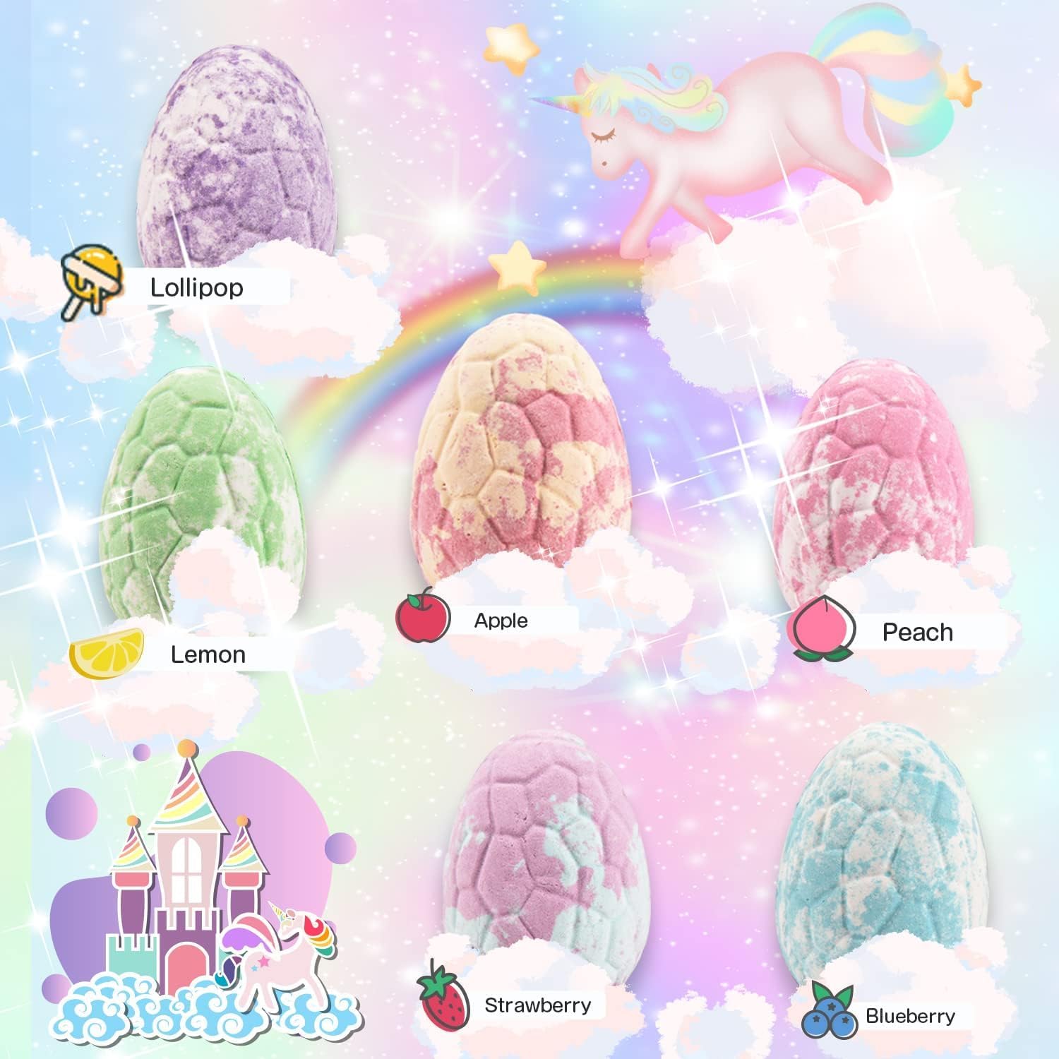 Unicorn Bubble Bath Bombs with Toys Inside