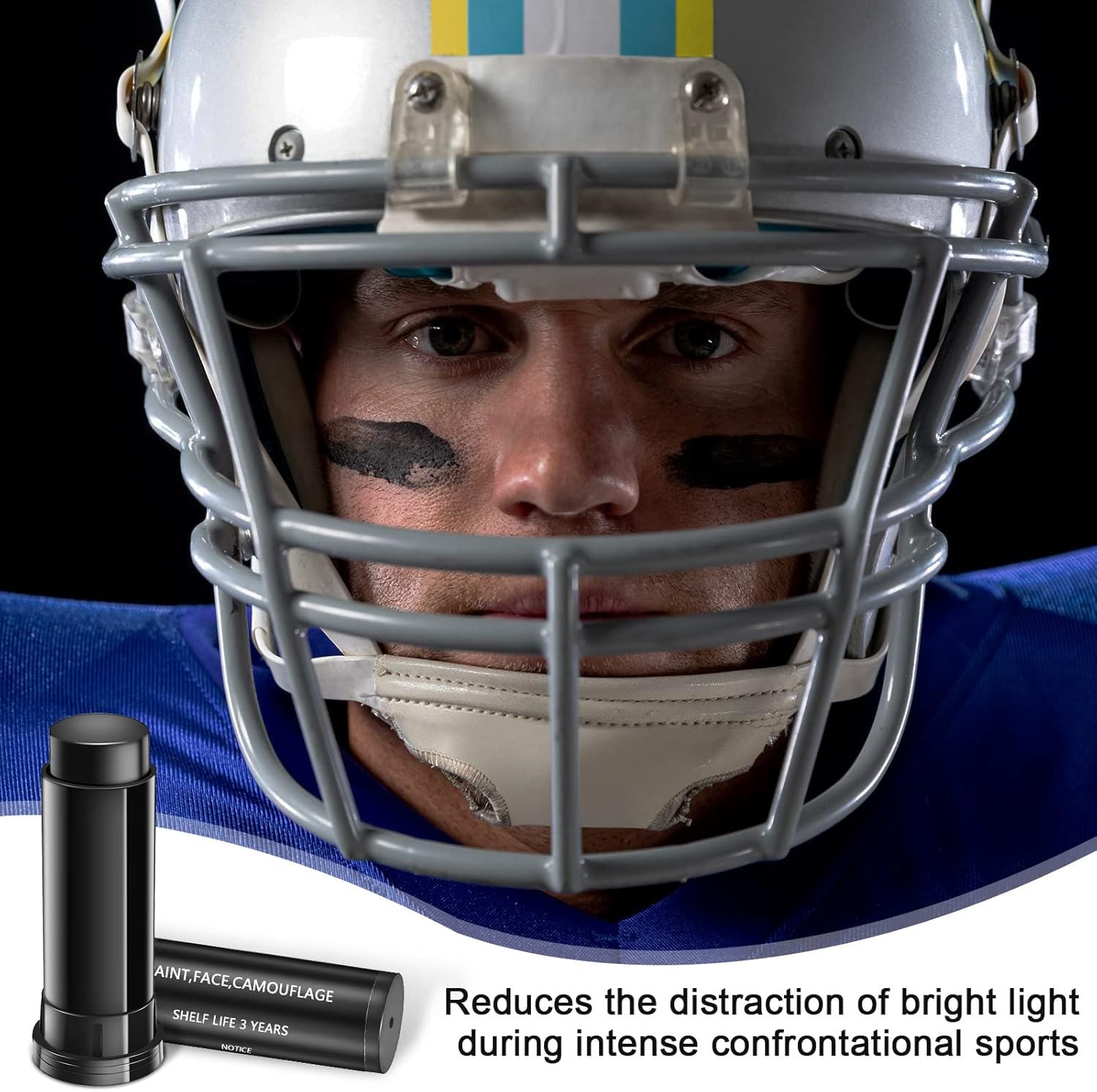 Rismise 3pcs Football Eye Black Paint Stick for Sports Halloween