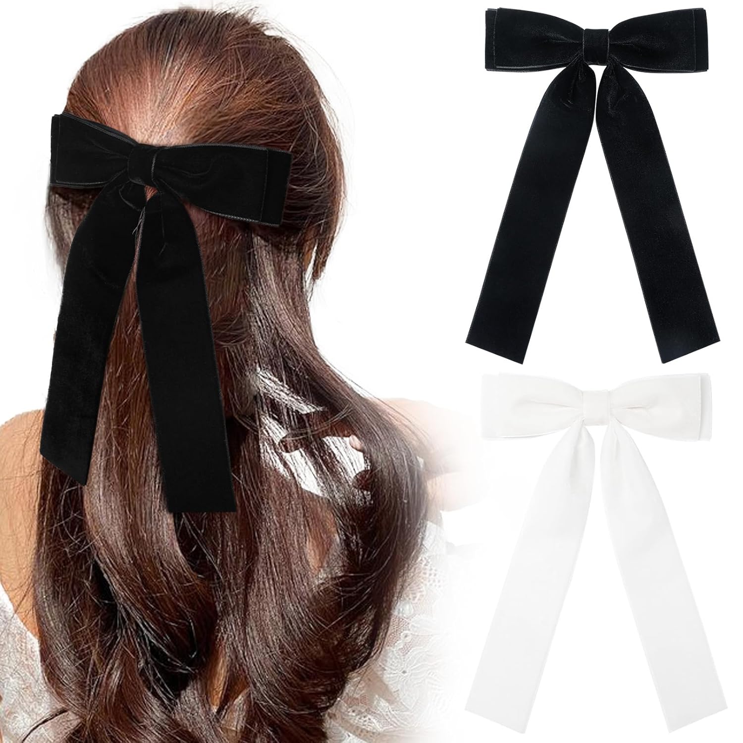 2PCS Velvet Hair Bows for Women and Girls