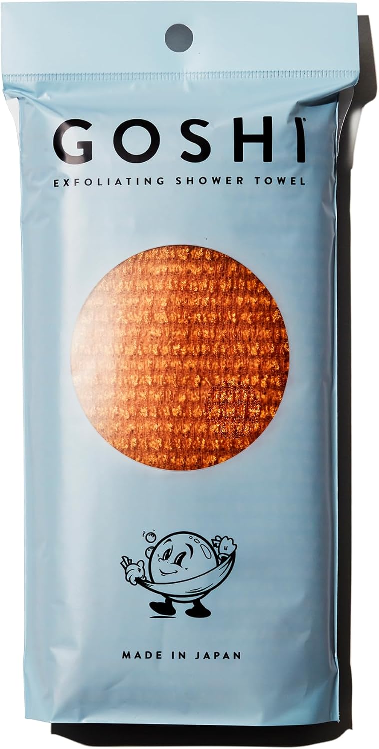 GOSHI Exfoliating Towel - Marigold Yellow Rip-Resistant Made in Japan 1