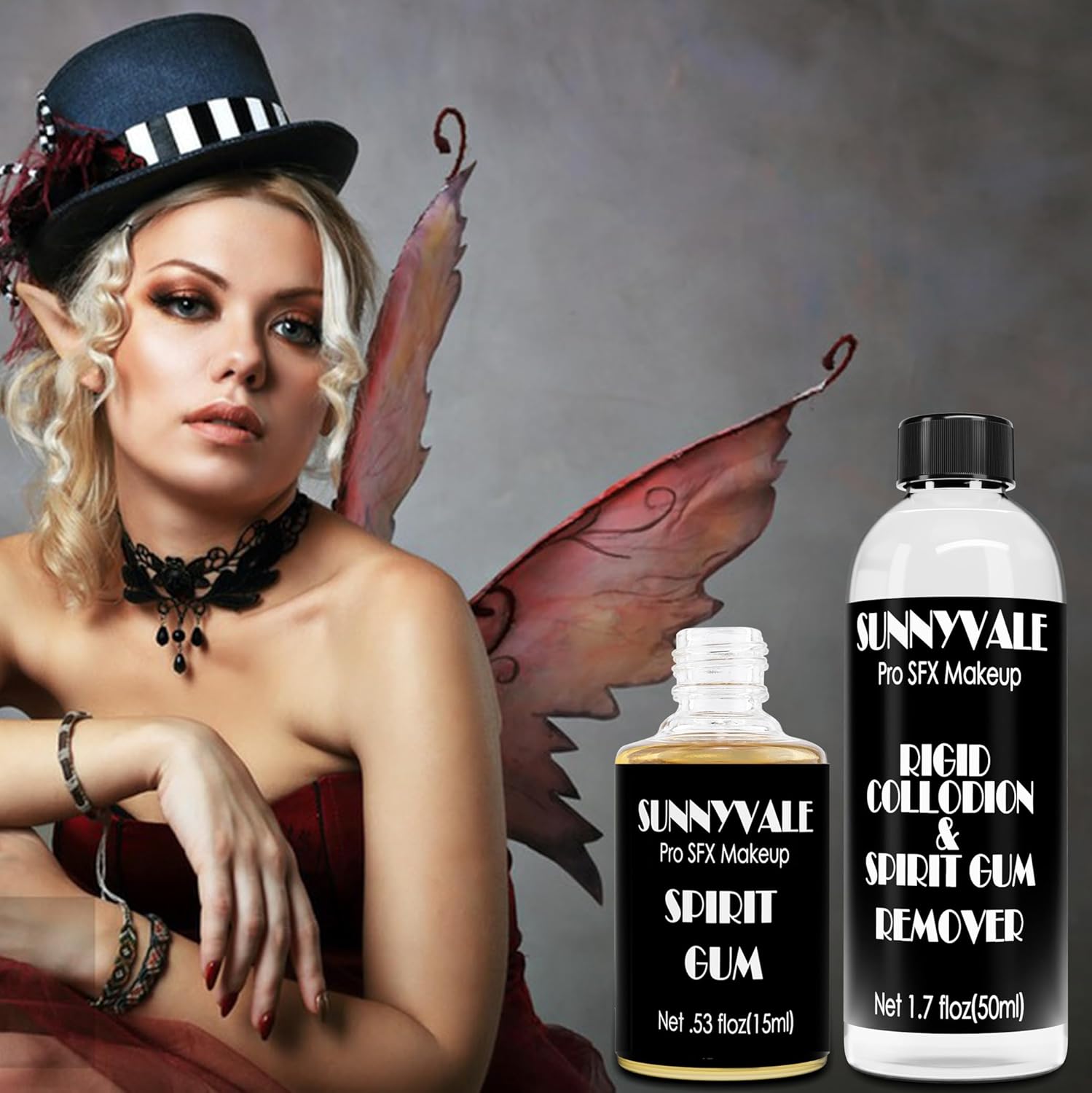 Sunnyvale Spirit Gum Adhesive and Remover Kit - 15ml for Face Body Prosthetics