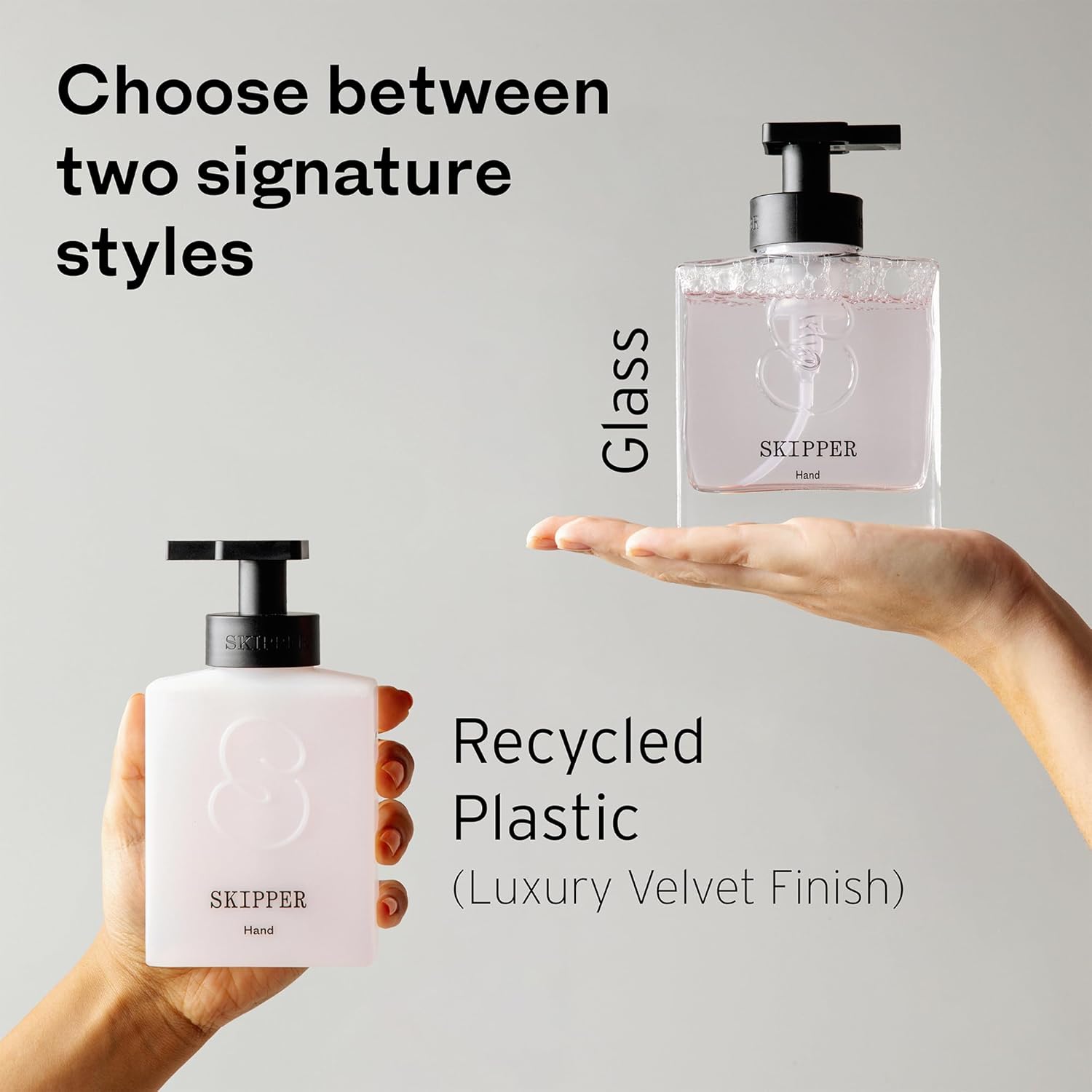 Skipper Hand Wash Single Kit - 1 Glass Dispenser 3 Tablet Refills