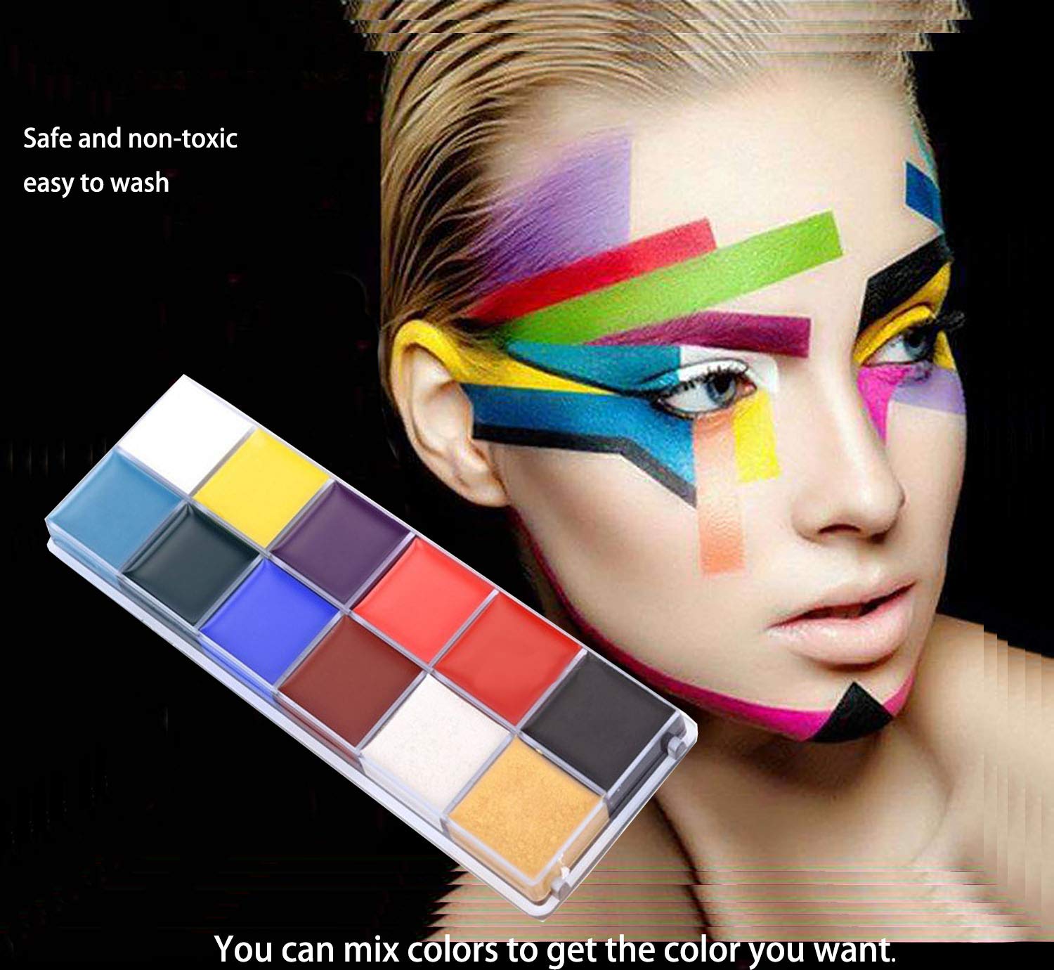 Koouood 12 Color Professional Body Paint Kit