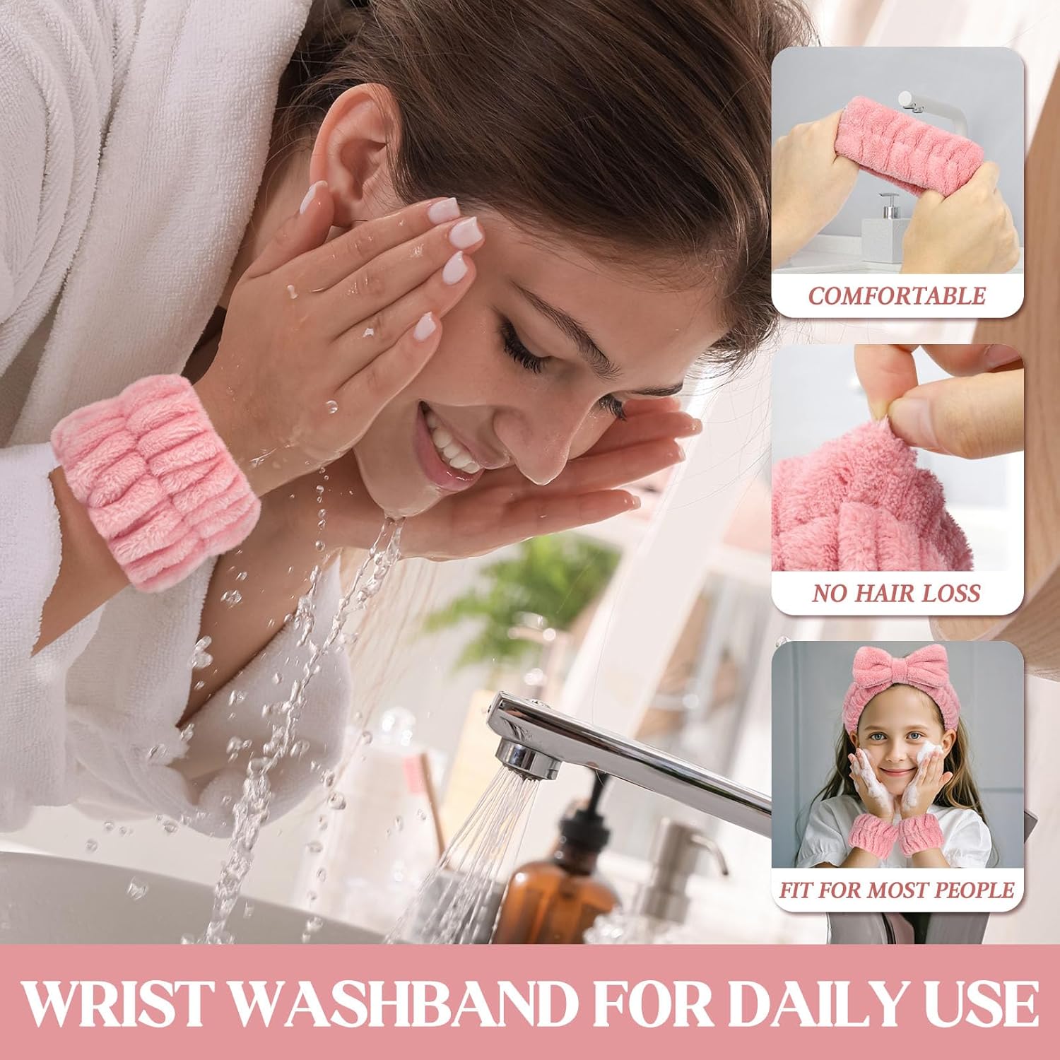 Crosize Womens Wrist Towels 10PCS Microfiber Face Wash Bands
