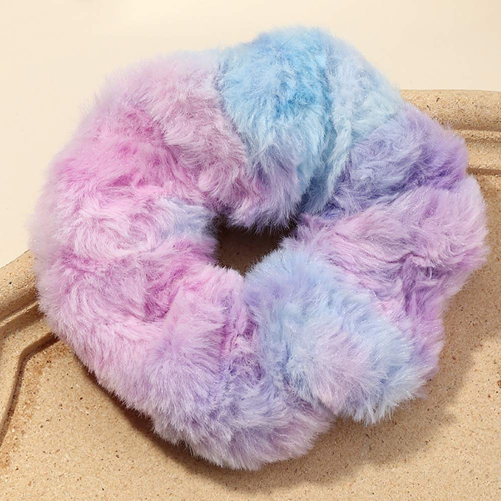 DINPREY 6 Pcs Leopard Towel Scrunchies for Hair Drying
