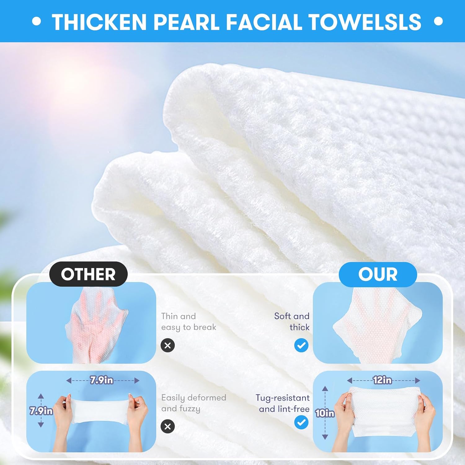 Beauntangly XL Biodegradable Face Towel 50 Ct