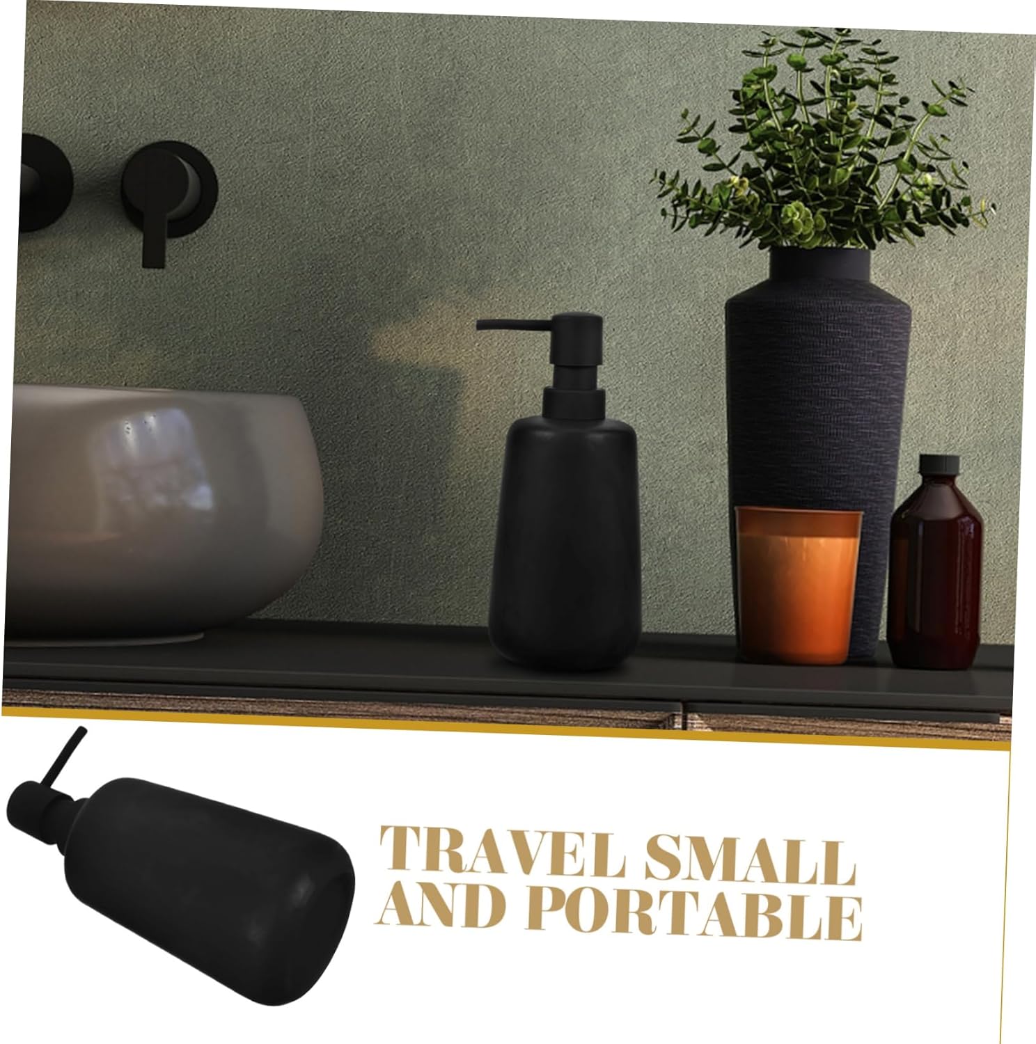 VALICLUD Ceramic Refillable Soap Dispenser for Shampoo Lotion and Hand Soap