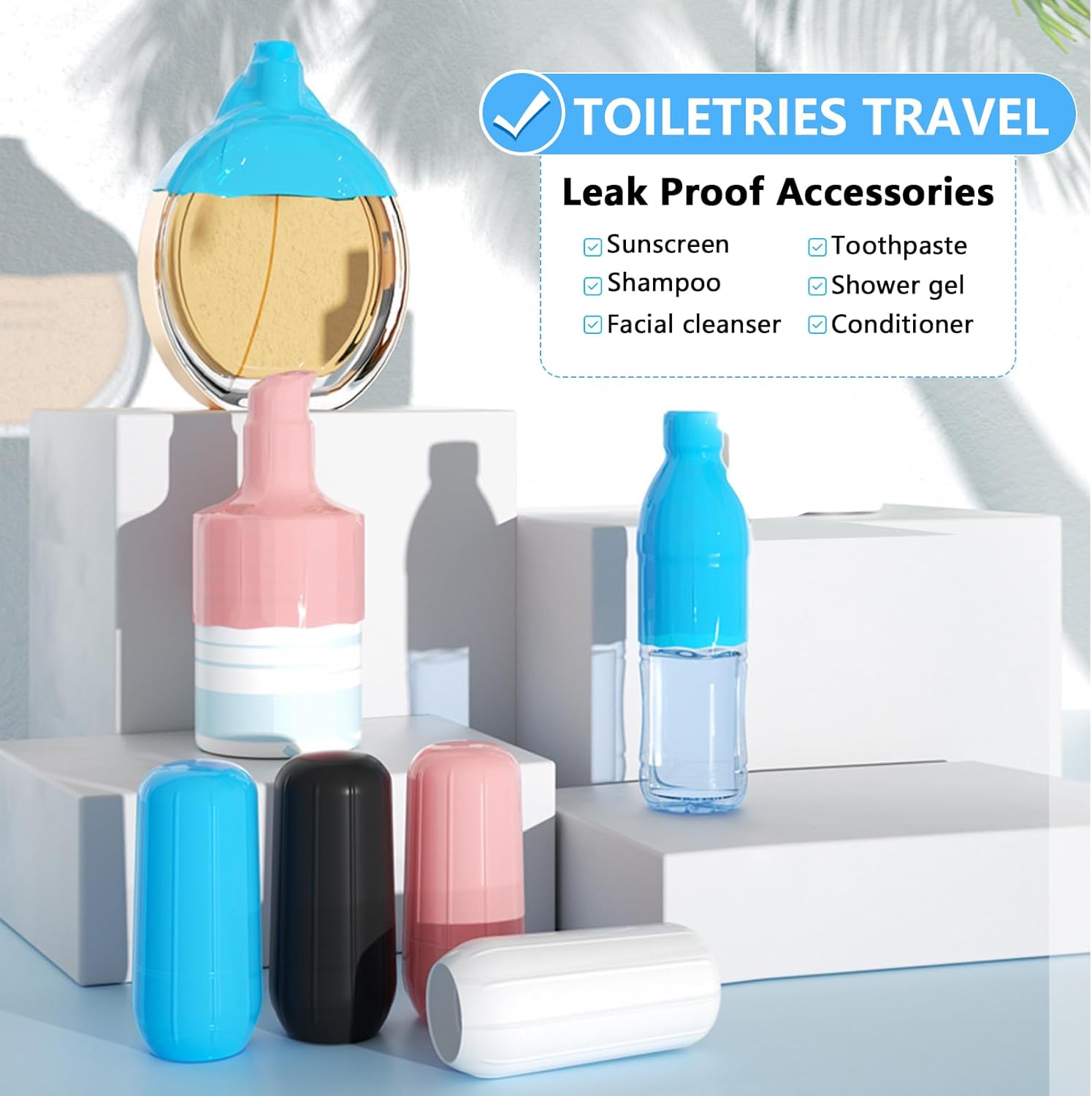 16 Pack Silicone Toiletry Sleeves Leak Proof