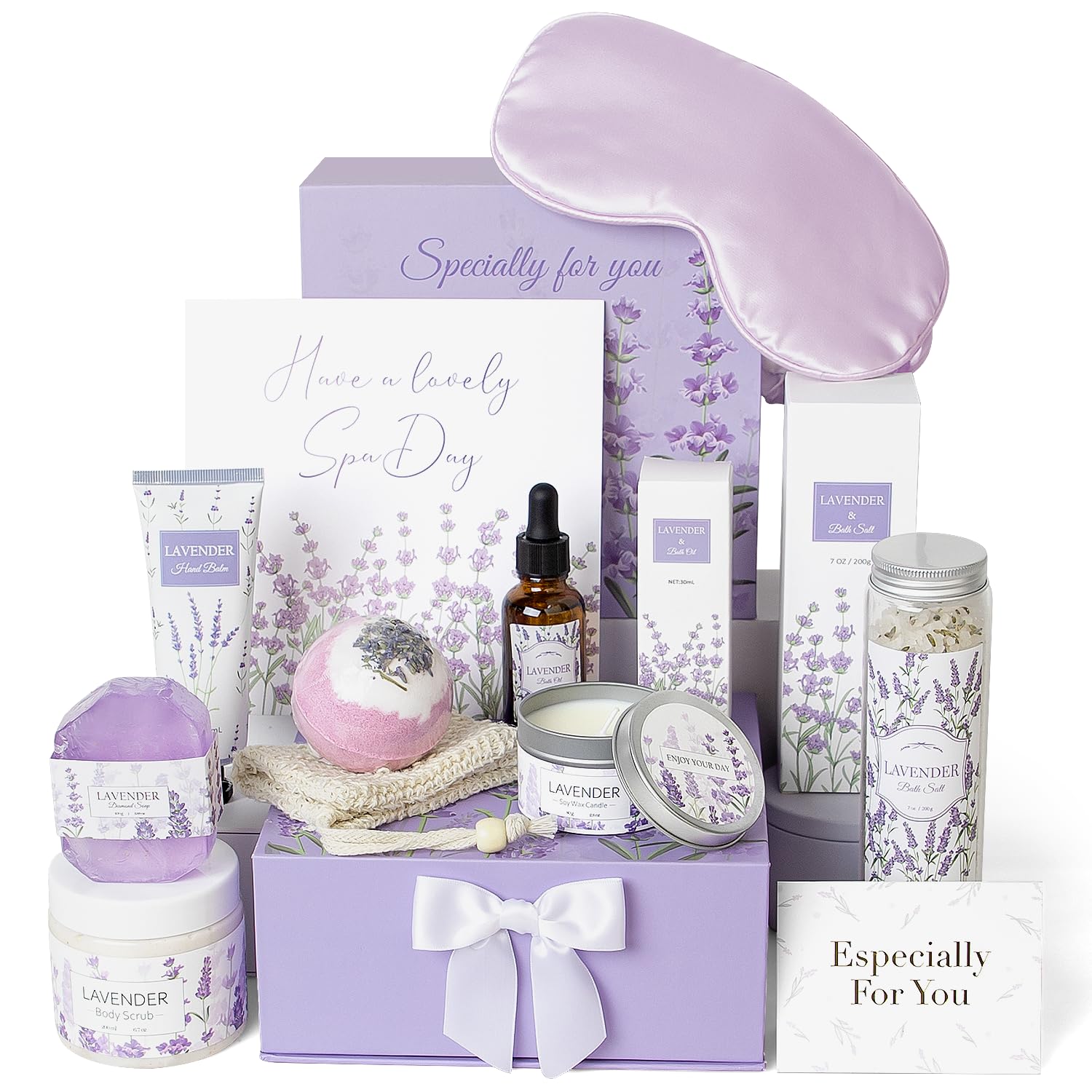 Lavender Spa Gifts Set 11 Pcs for Women Relaxation