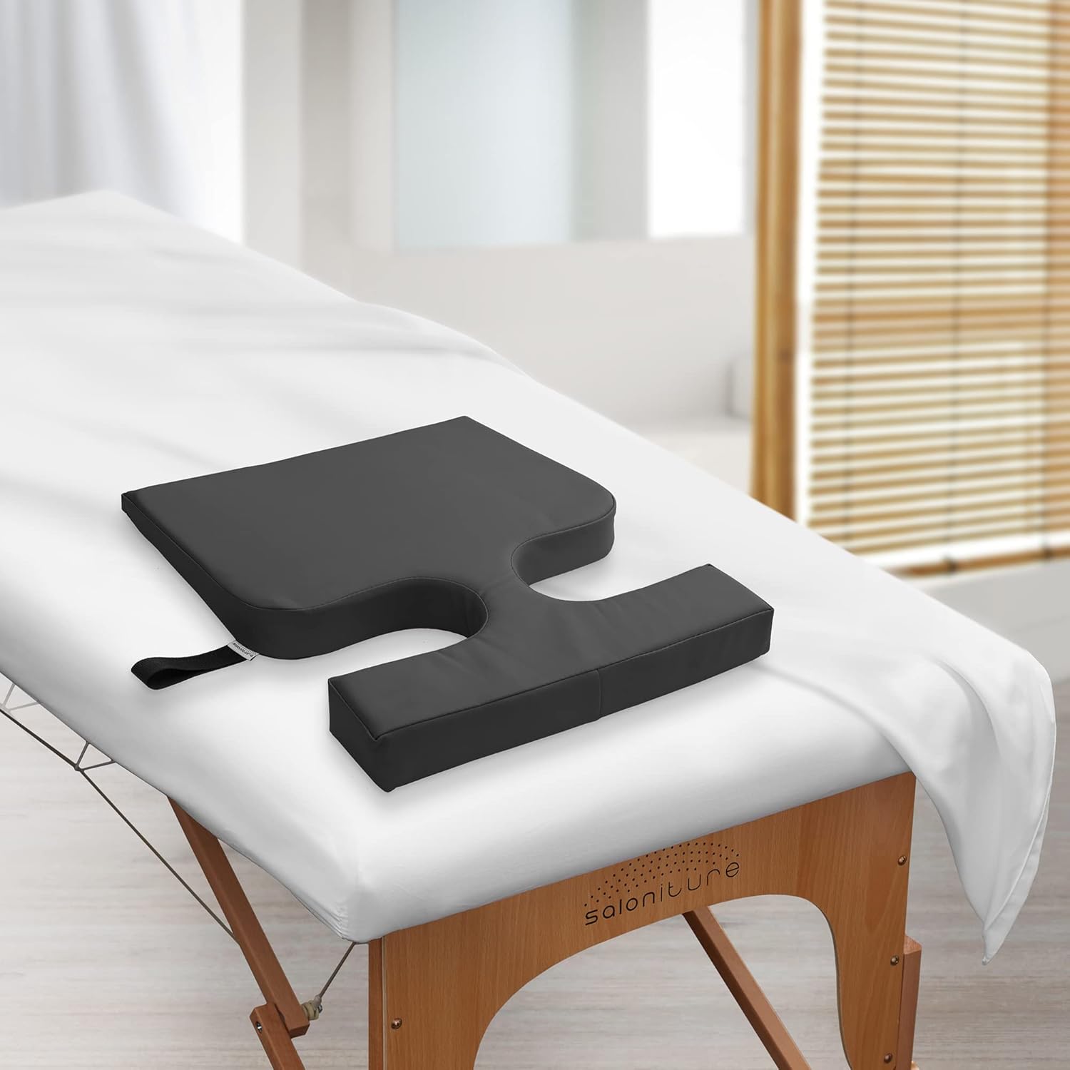 Saloniture Womens Comfort Cushion - Massage Table Wedge Bolster Pillow Black