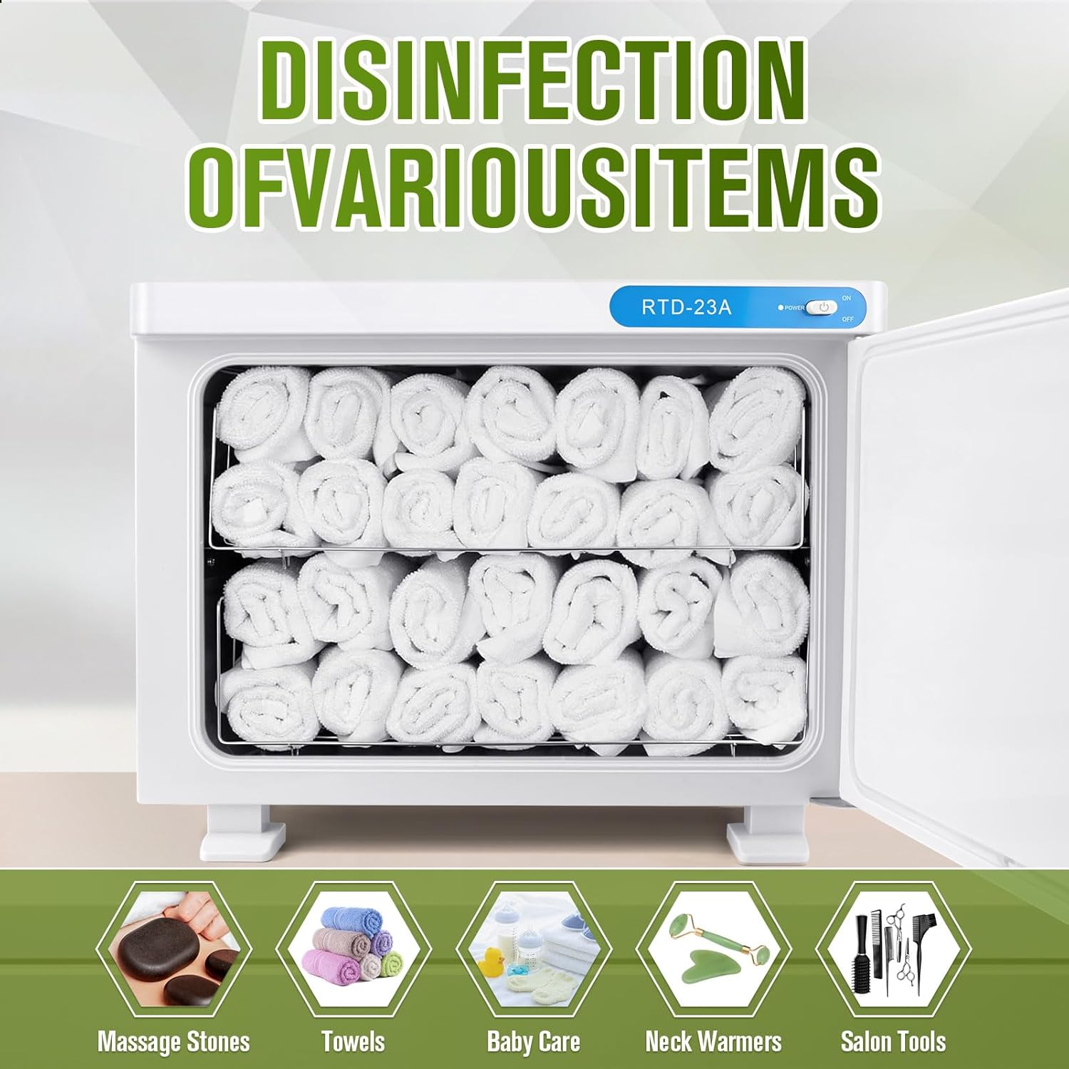 9TH SHOP 23L Hot Towel Cabinet with UV Light
