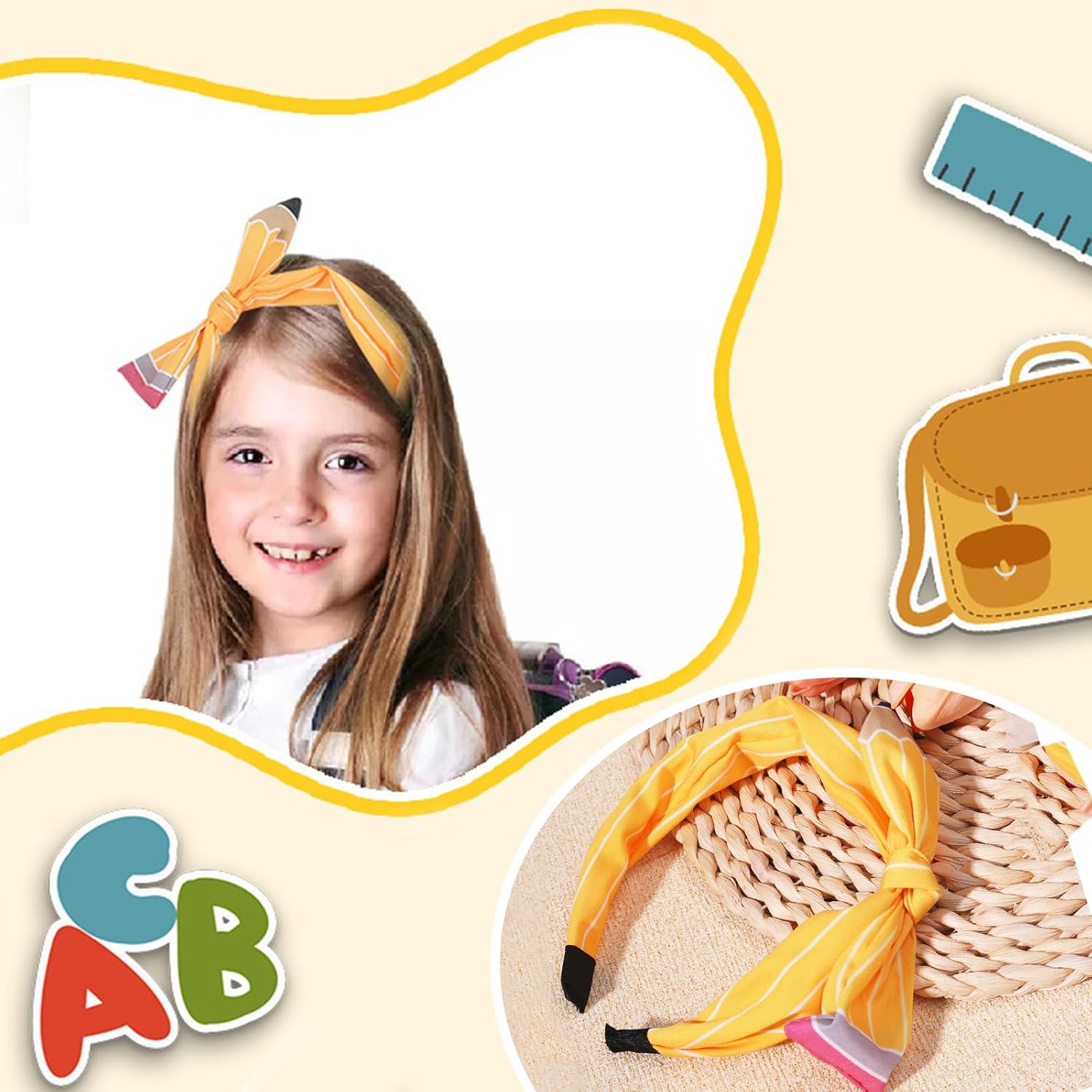 XEININVU Yellow Pencil Headband for Women