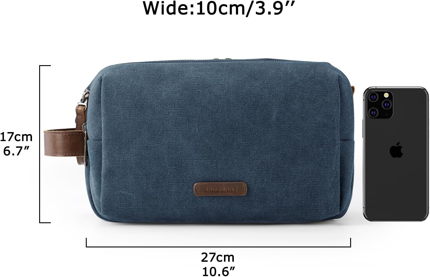 BAGSMART Toiletry Bag for Men - Medium Size Navy Blue