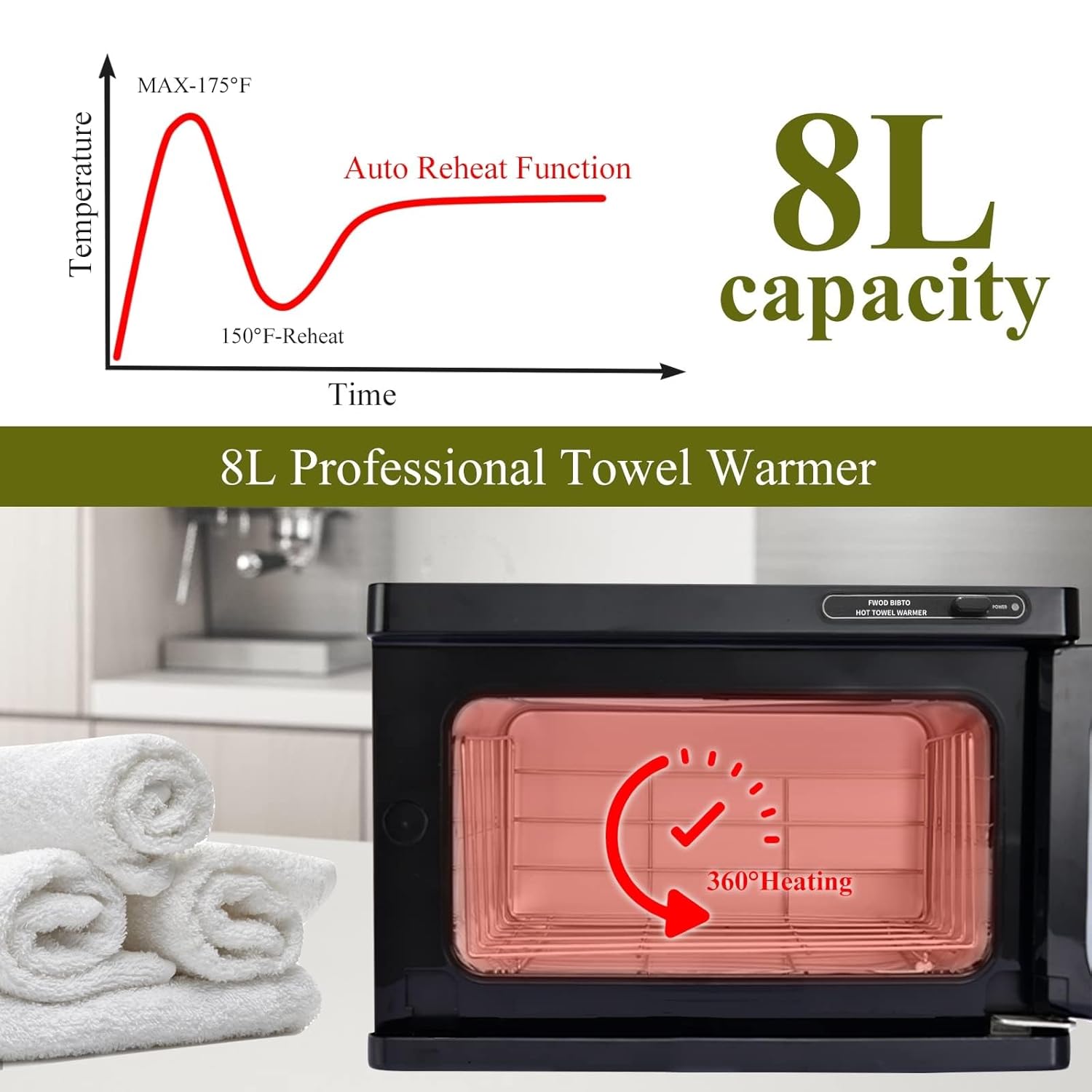 Professional 8L Towel Warmer Cabinet for Spa and Salon