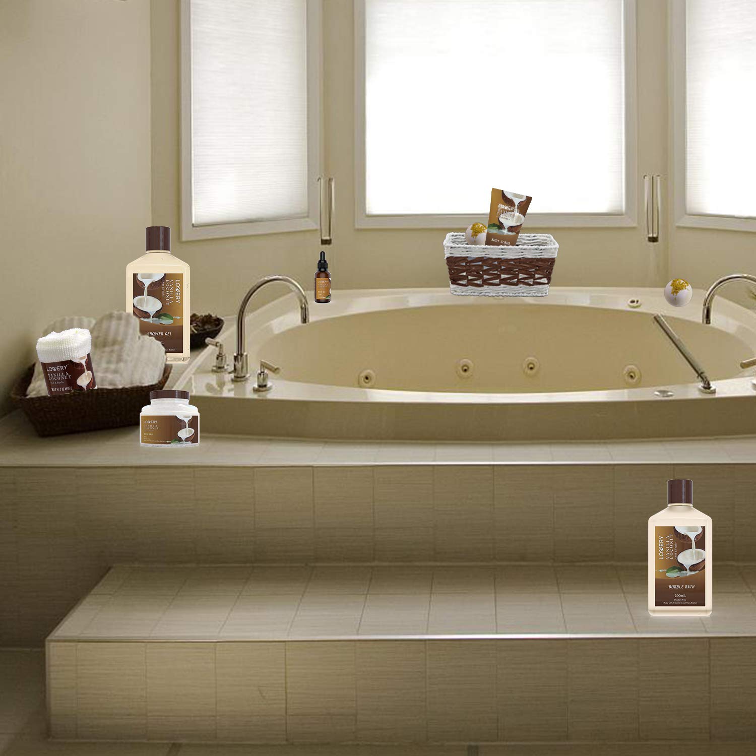 LOVERY 9 Piece Spa Gift Basket for Women and Men