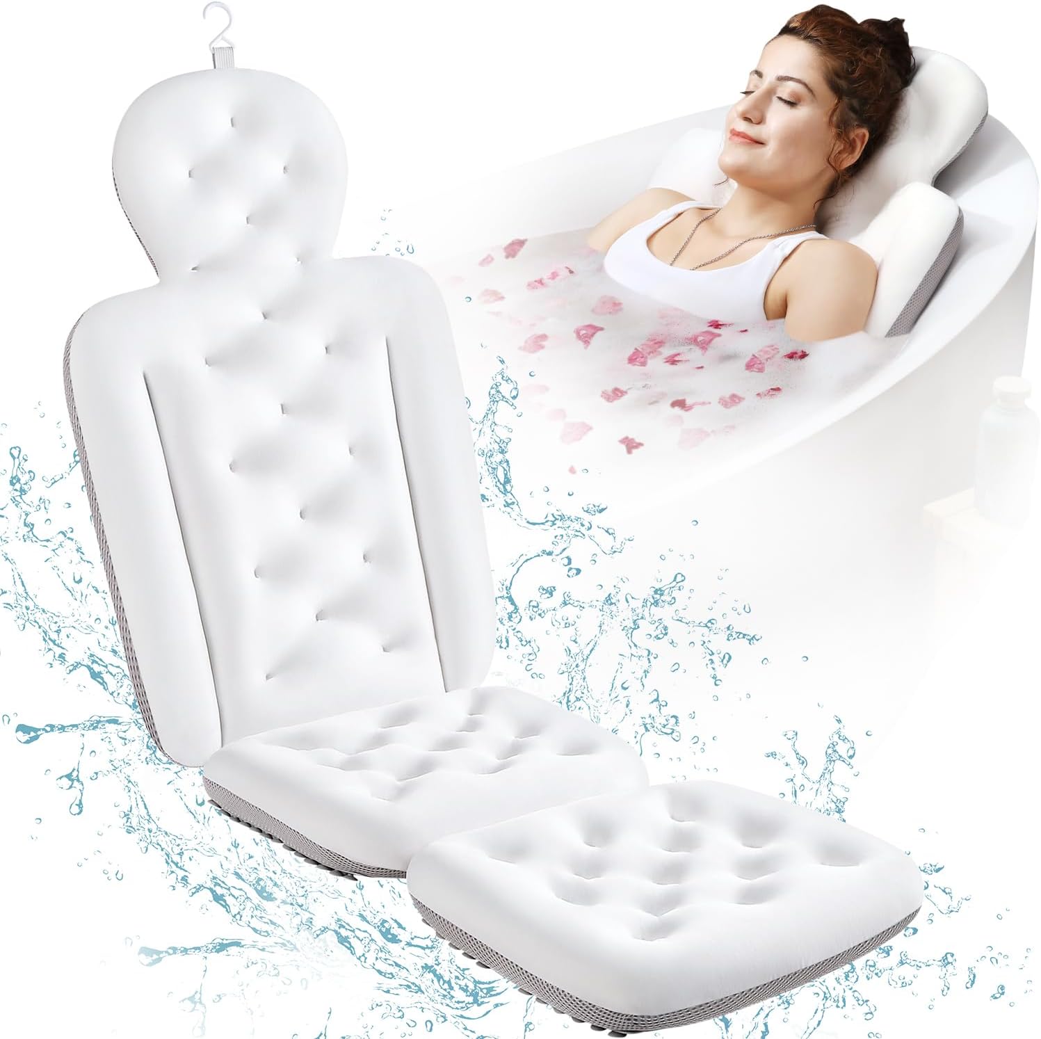 VOXOR Full Body Bath Pillow with Suction Cups