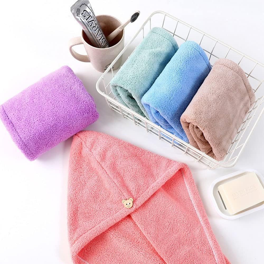 Aivoch 5pcs Microfiber Hair Towels for Wet Hair Drying and Turban Wrap