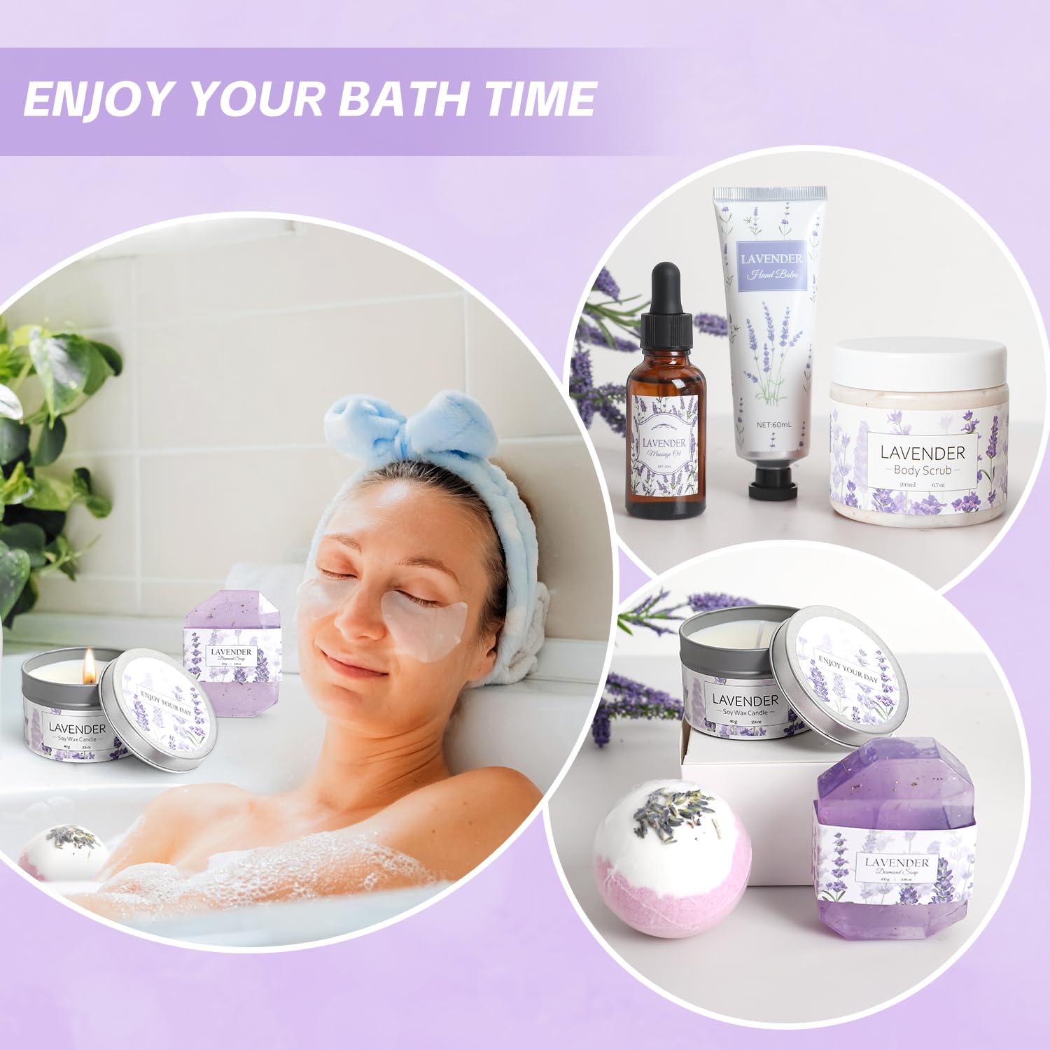 Lavender Spa Gifts Set 11 Pcs for Women Relaxation