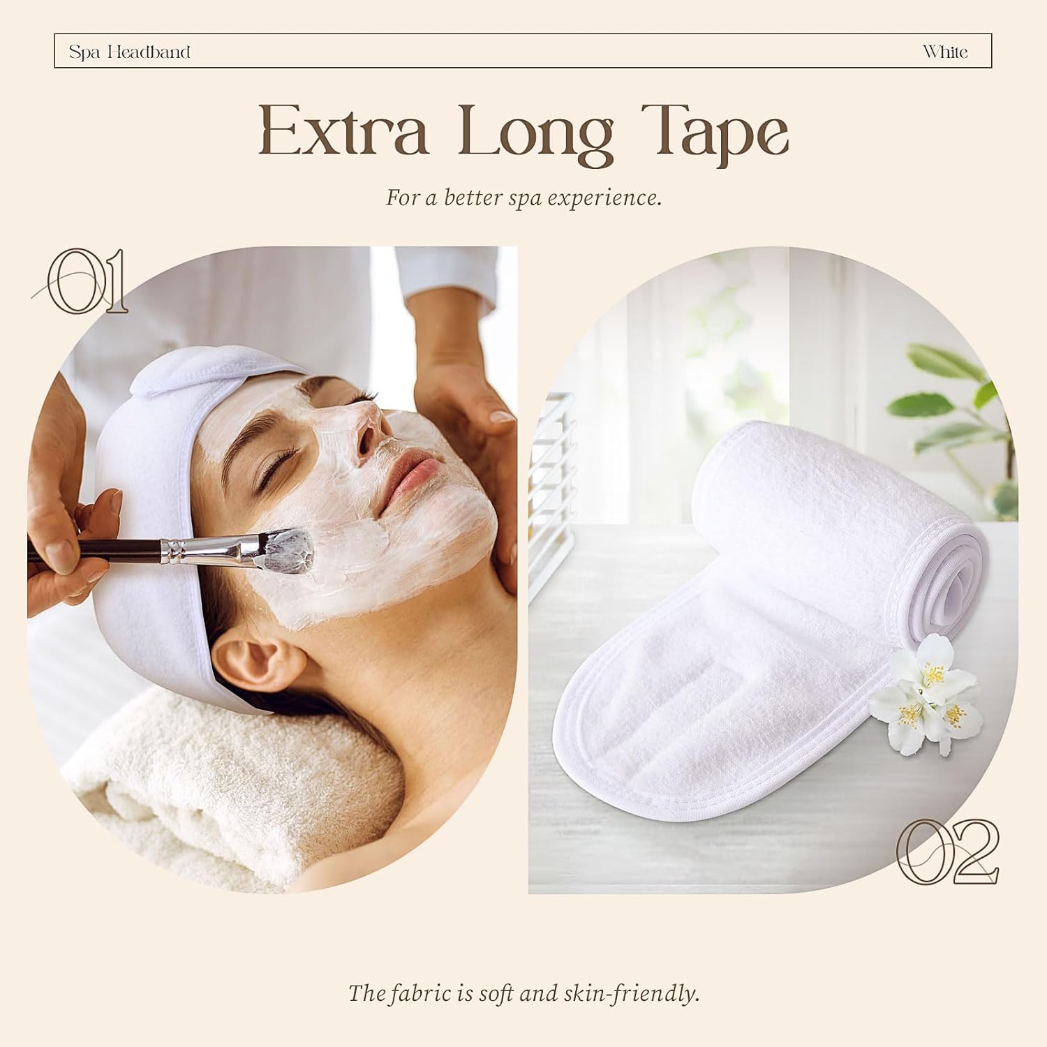 20 Pack Spa Facial Headband for Face Wash Makeup