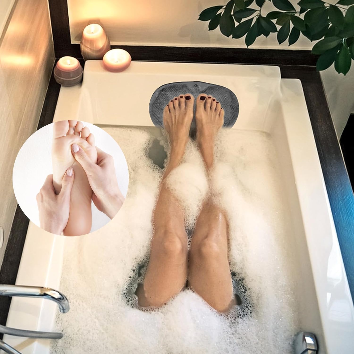 2PACK Shower Foot Scrubber Mat with Non-Slip Suction Cups