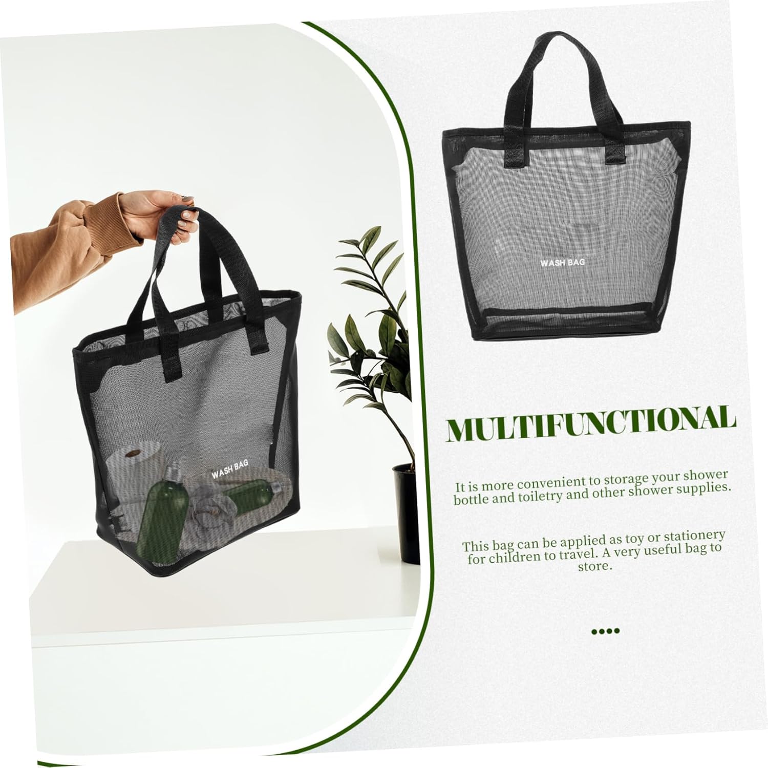 JECOMPRIS Hanging Mesh Toiletry Bag
