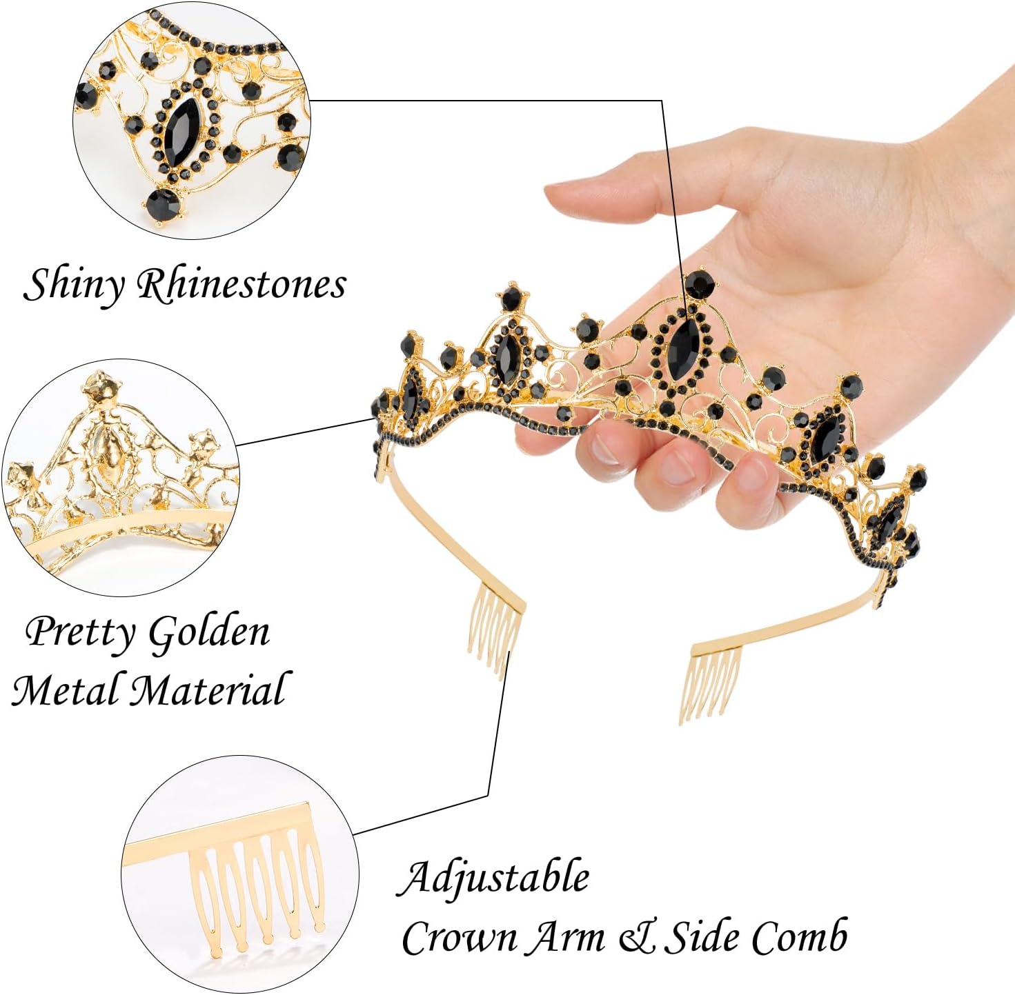 Didder Classic Crystal Tiaras Crowns for Women Girls