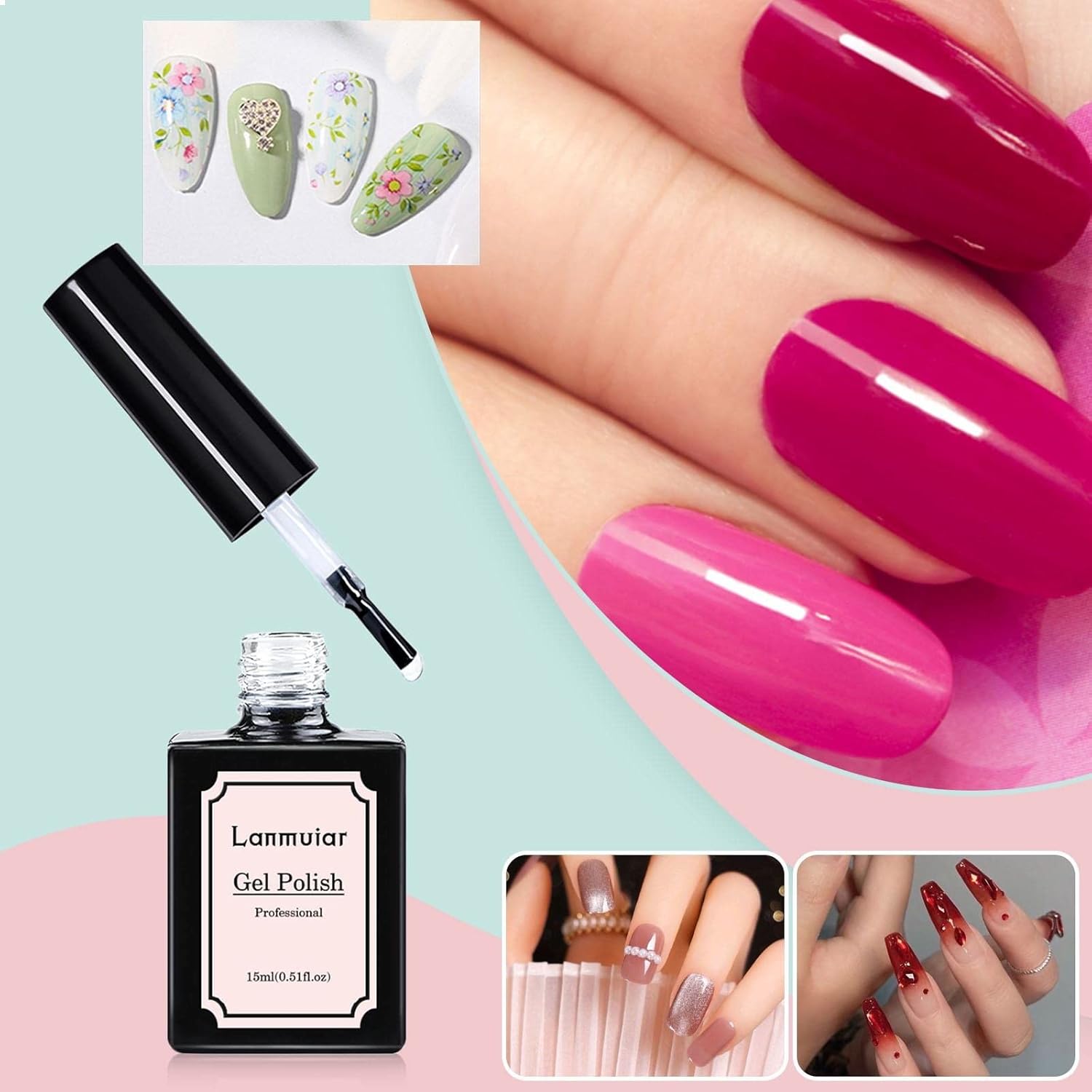 Xiahium Nail Art Tool Kit 15ml Durable Matte Seal Base Glue