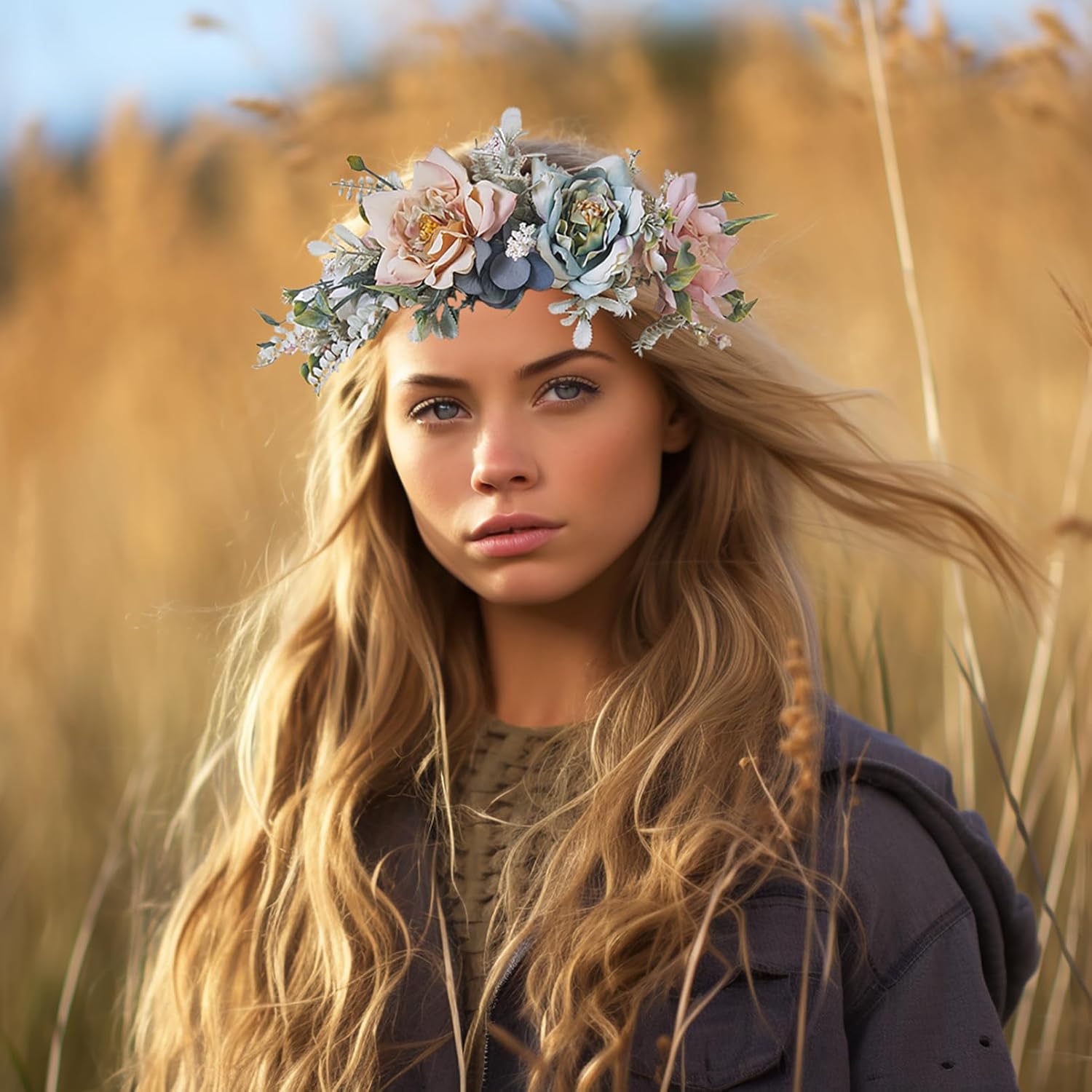 Vivivalue Fairy Flower Crown Headband for Women Girls