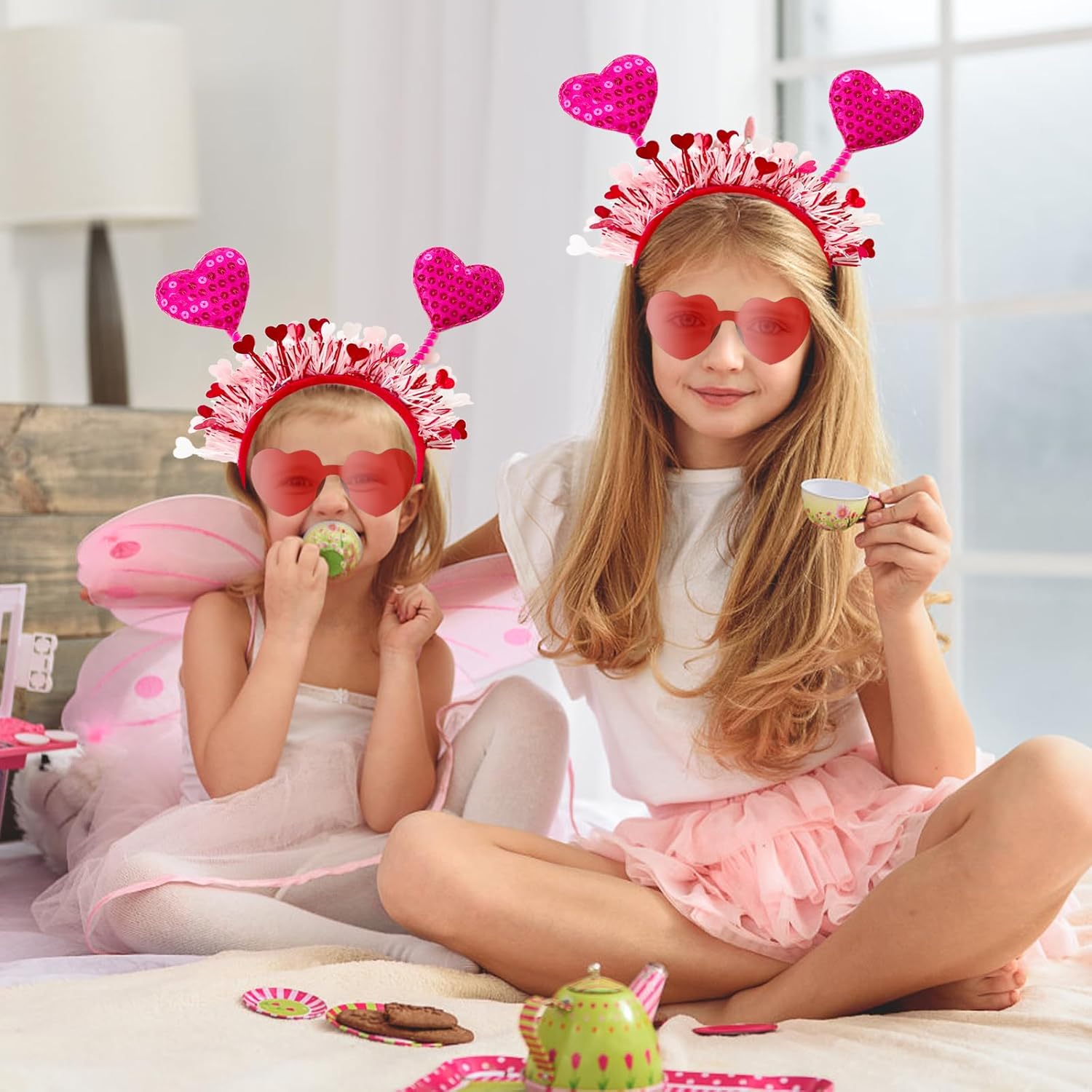 12 Pcs Heart Headband and Glasses Set for Valentine Party