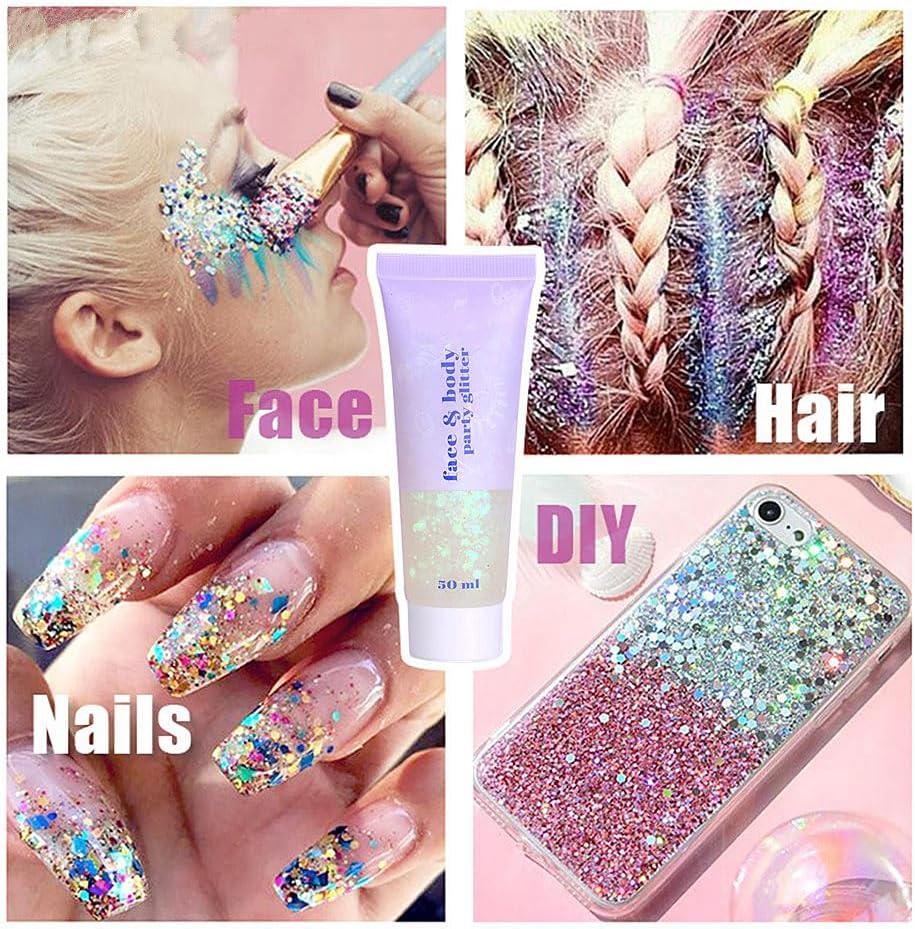 Go Ho 2PCS Fairy White Body Glitter Gel