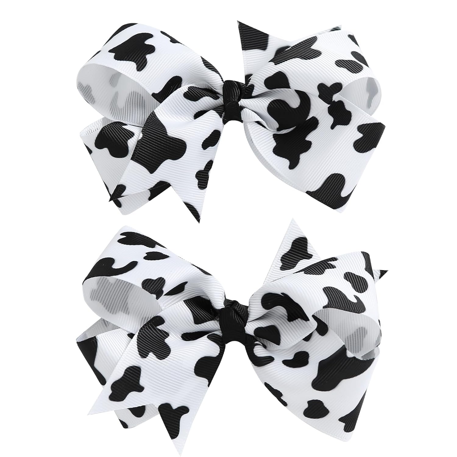 Nuolich 2Pcs Girls Cow Print Hair Clips 4 Inch