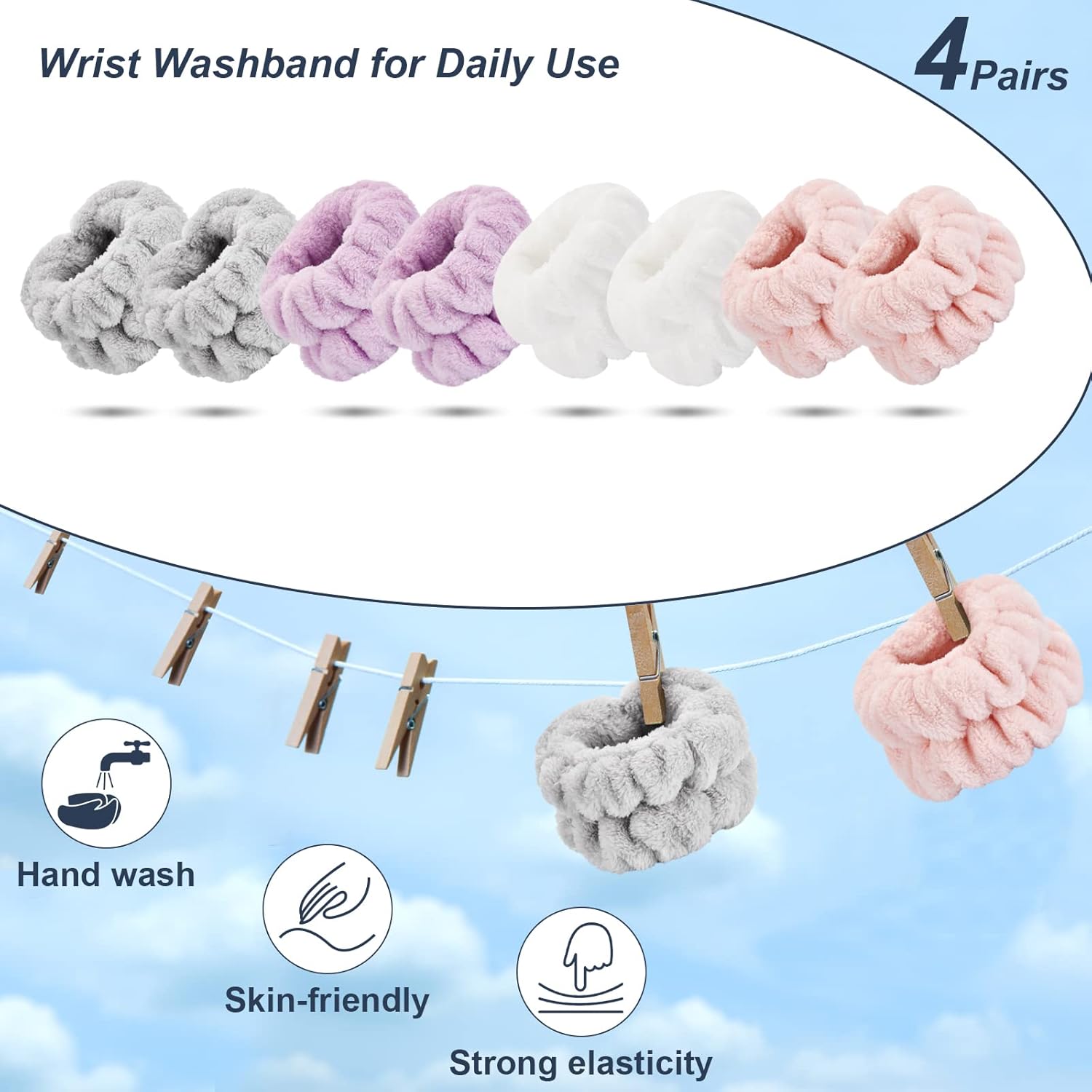 Dorbetar 8 Pcs Wrist Towels for Face Washing 1