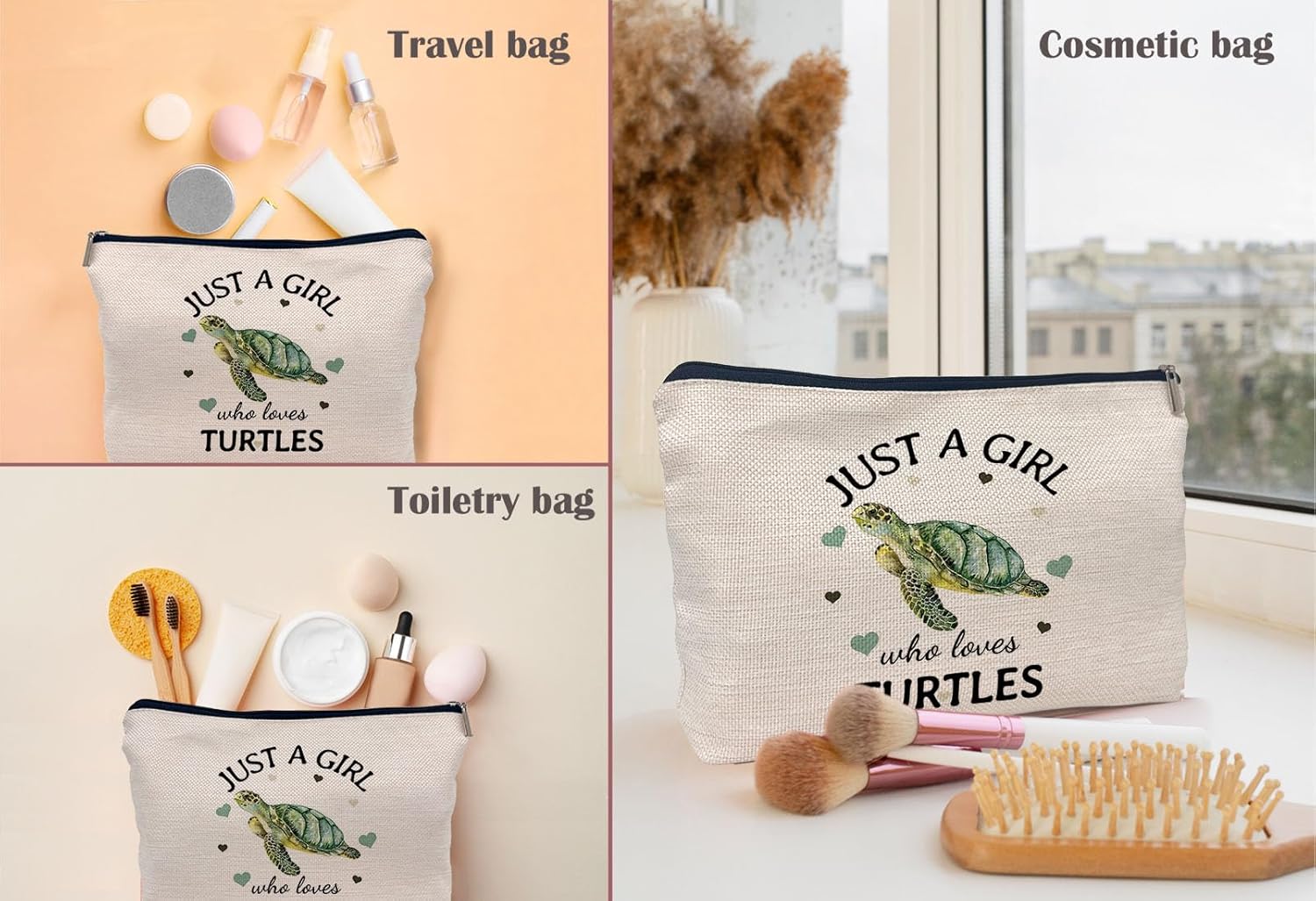 Lacosu Just A Girl Who Loves Turtles Makeup Bag