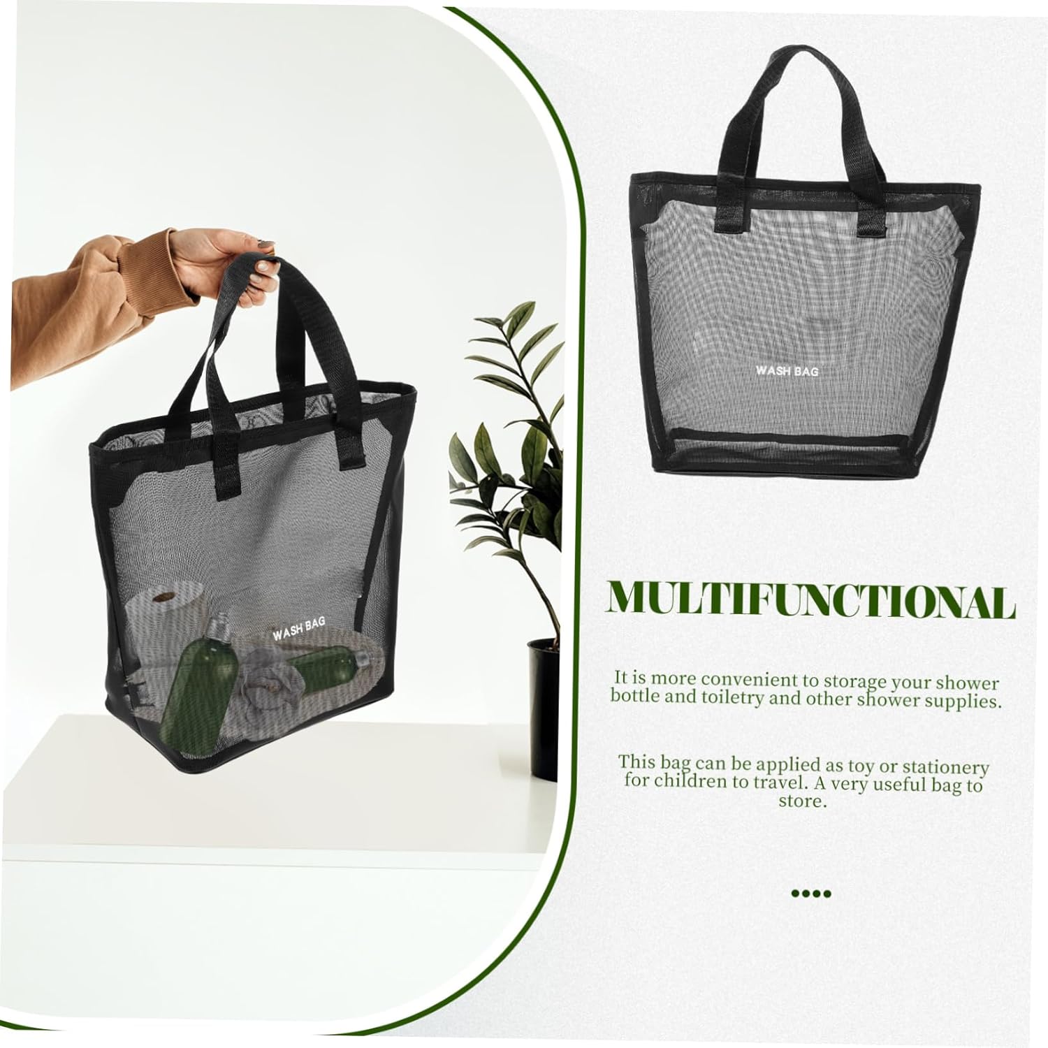 SOLUSTRE Unisex Mesh Shower Tote Bag Organizer 1